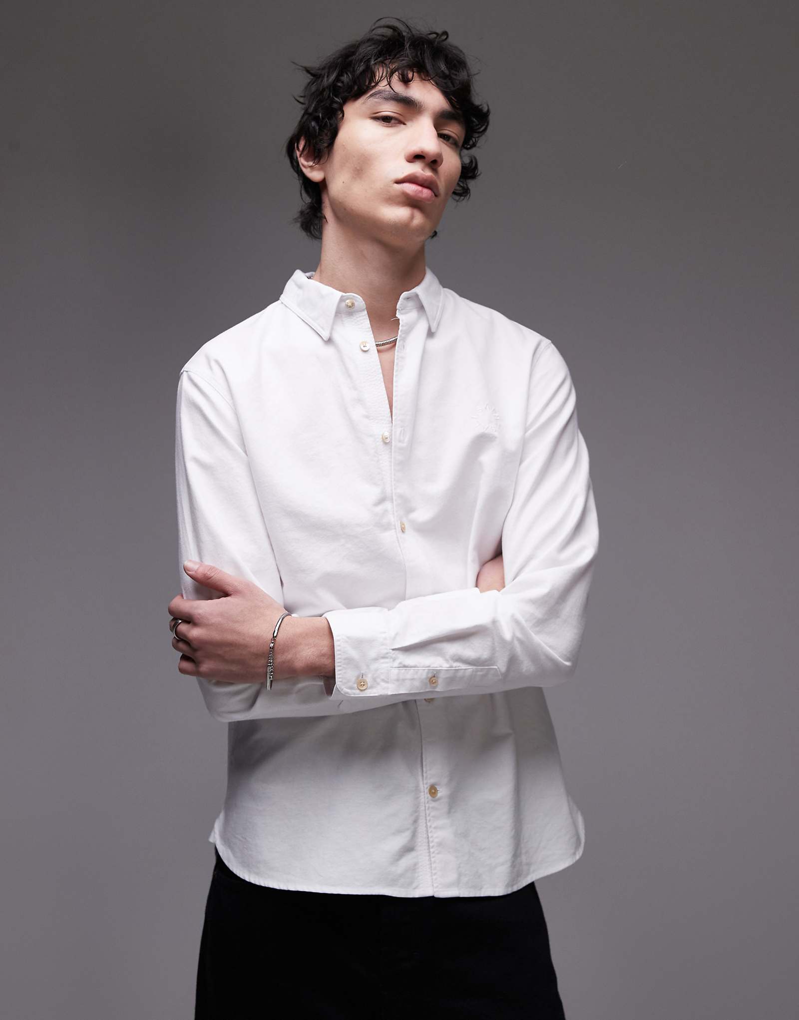 Белая рубашка с длинным рукавом AllSaints Haven