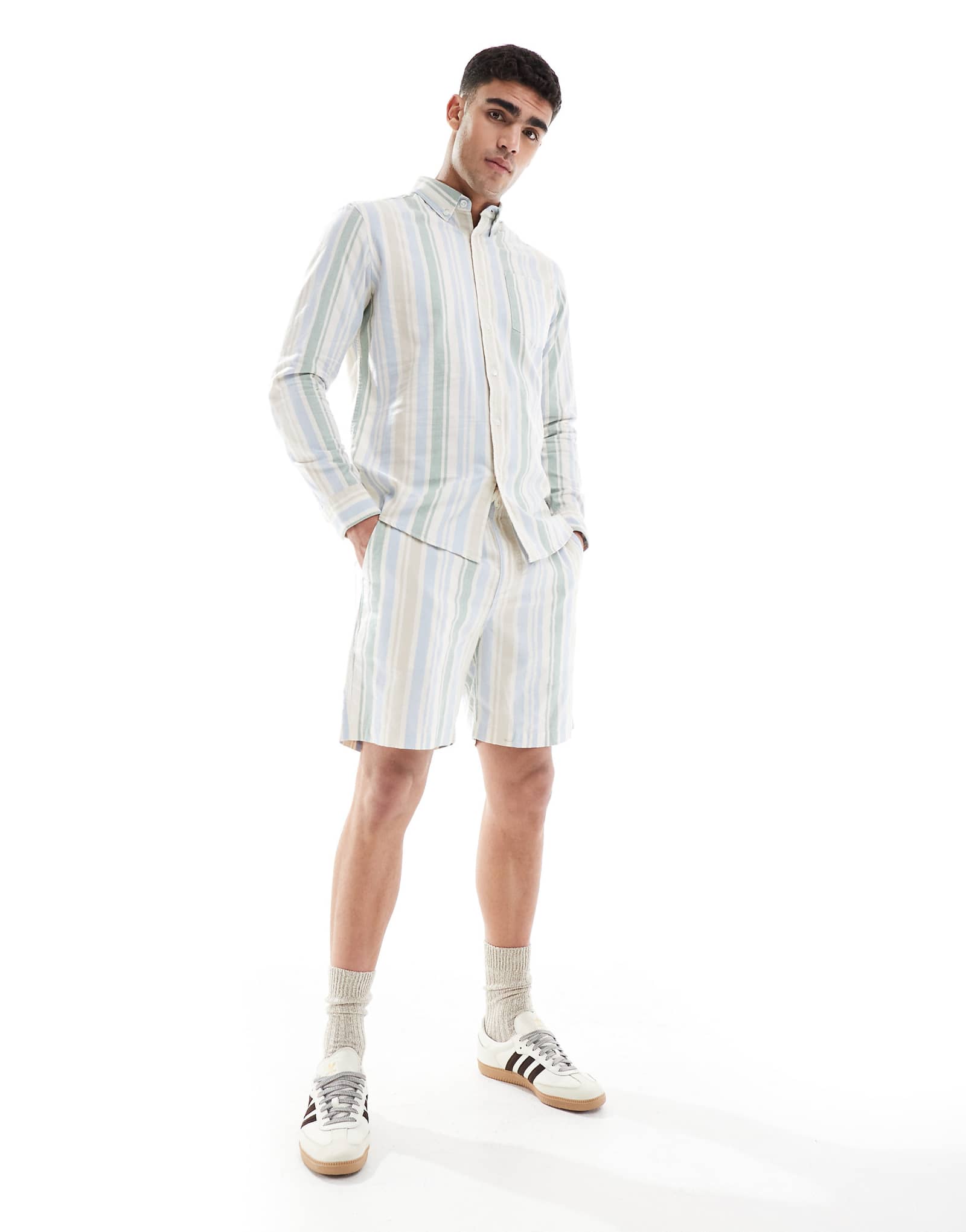 Шорты в синюю и зеленую полоску от Farah redwald - часть комплекта 9090₽