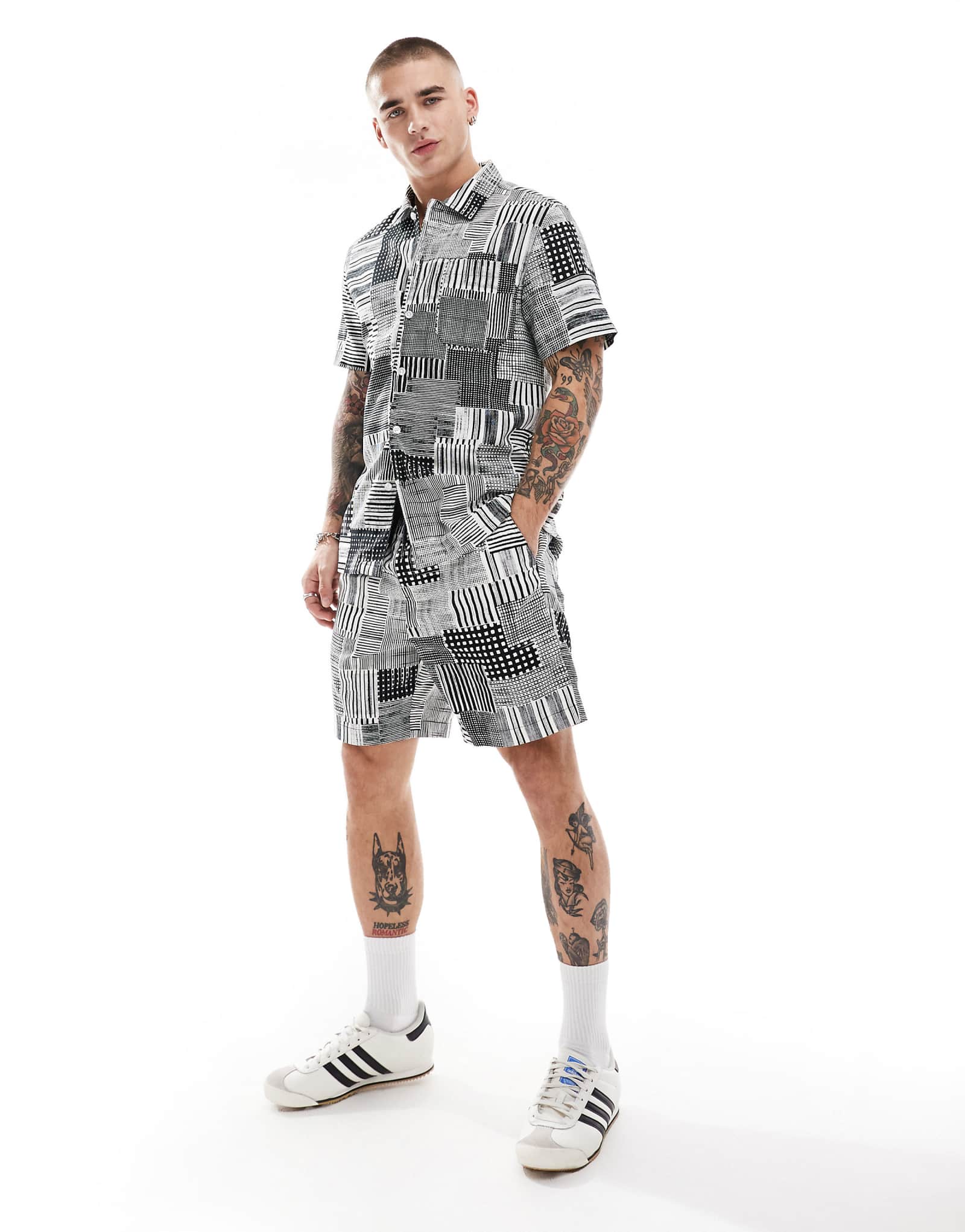 Черно-белые шорты с архивным принтом Farah redwald - часть комплекта 18290₽