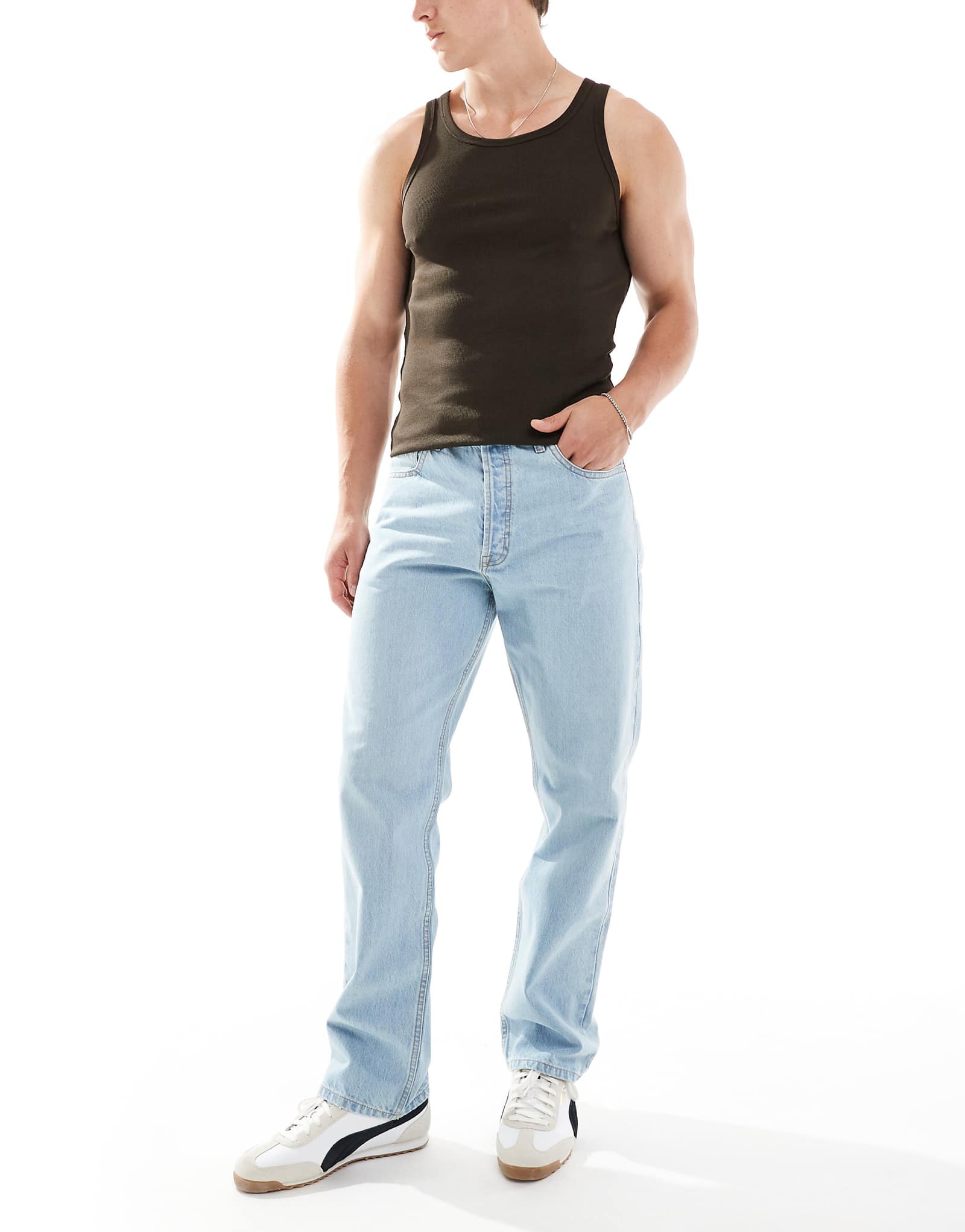 Джинсы Dr Denim Dash обычного покроя с прямыми штанинами из светлого бу материала stray 5890₽