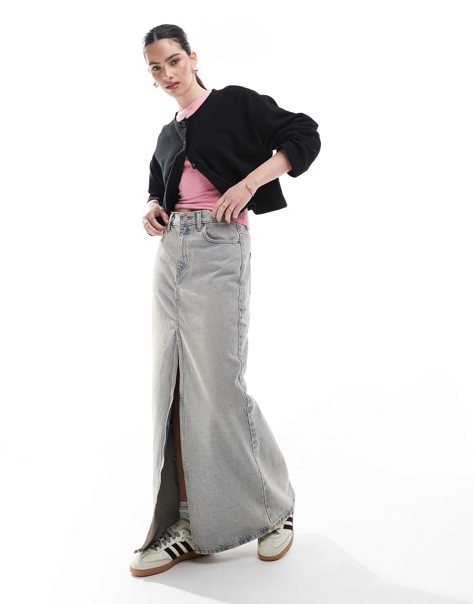 Джинсовая юбка миди Dr Denim Myra с разрезом спереди в винтажном стиле canyon light 11790₽