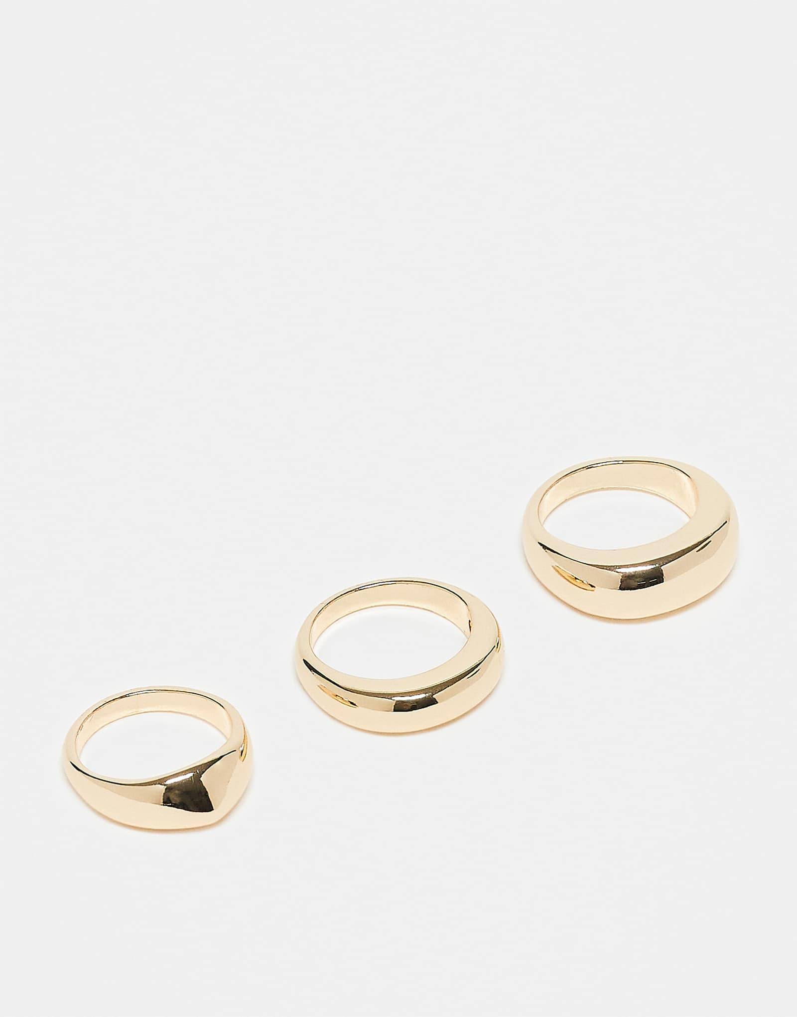 ДИЗАЙНЕРСКИЙ набор ASOS из 3-х минималистичных колец с пузырьками золотого оттенка 2590₽
