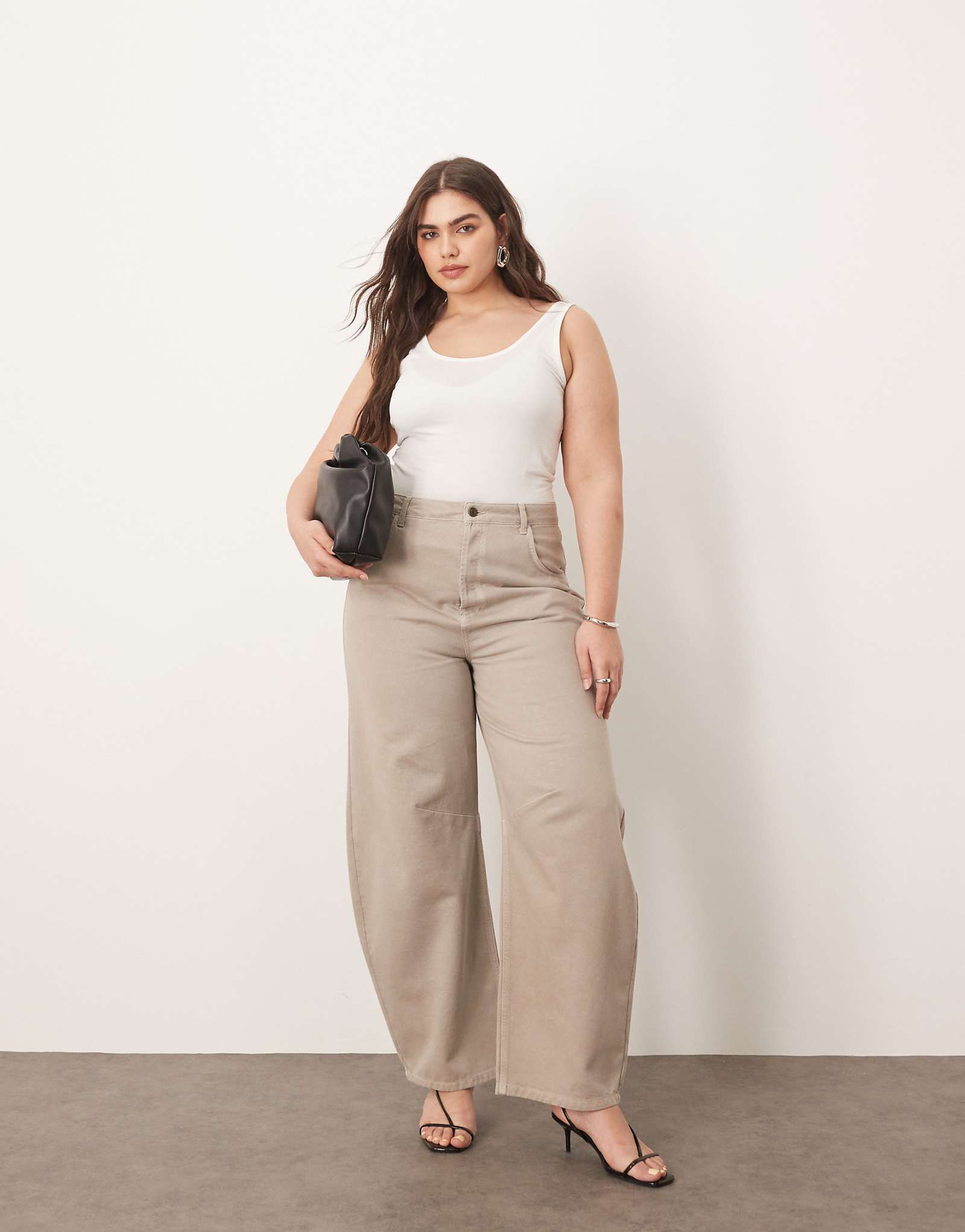 ОБЛЕГАЮЩИЕ джинсы sydney denim с бочкообразными штанинами цвета вереска серого цвета