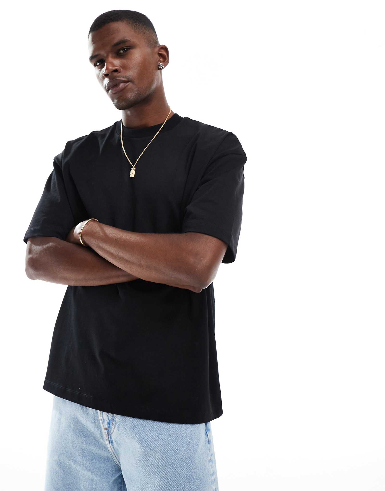 Футболка ASOS DESIGN premium heavyweight oversize черного цвета толщиной 300 г 4390₽