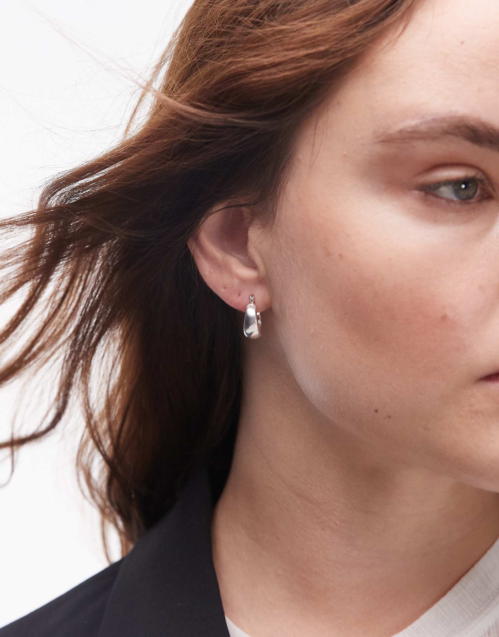 Соль + золото, стерлинговое серебро, массивные изогнутые креольские маленькие серьги-кольца