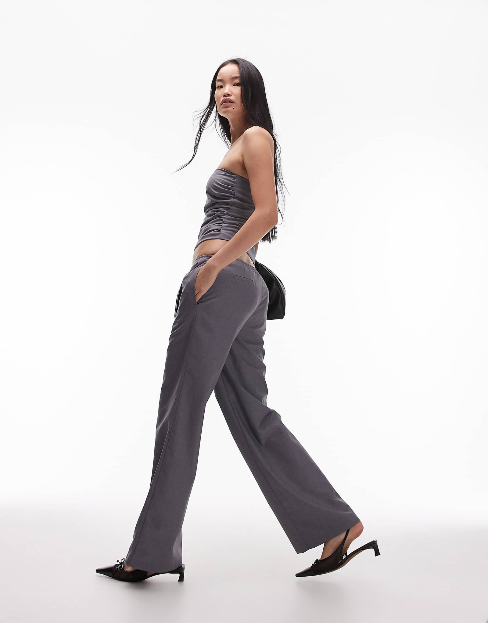 Брюки свободного кроя Nia серого цвета сшитые на заказ - часть комплекта 13890₽