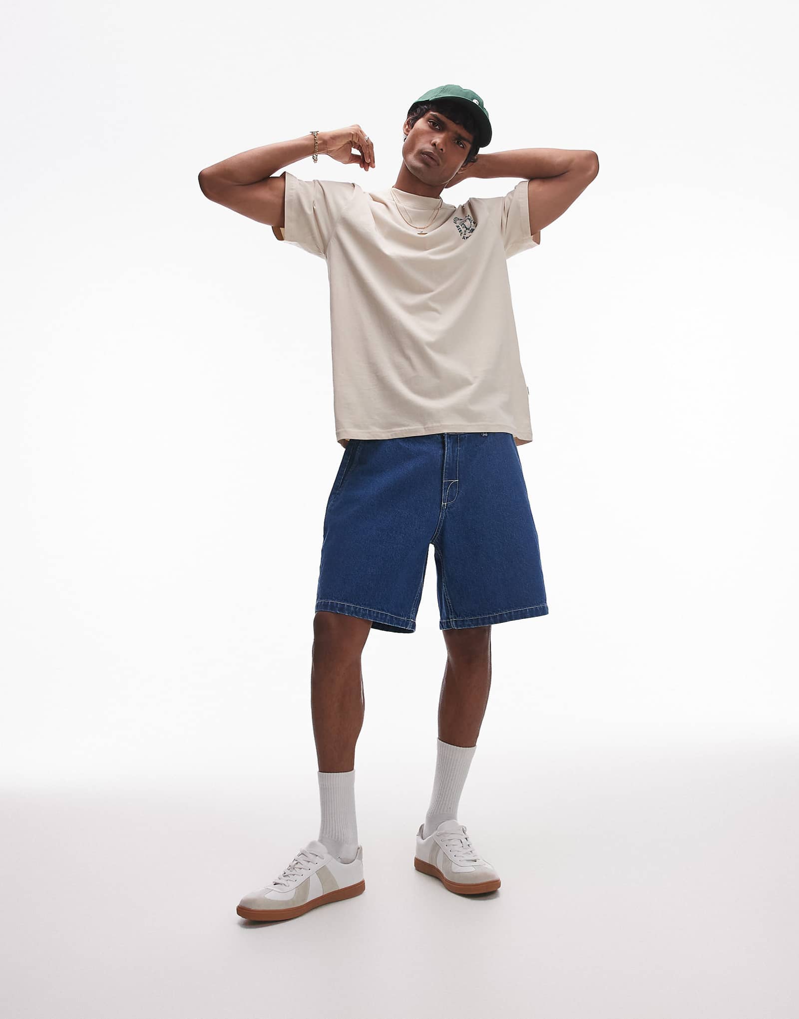 Короткая джинсовая рубашка Rhythm essential синего цвета 18690₽