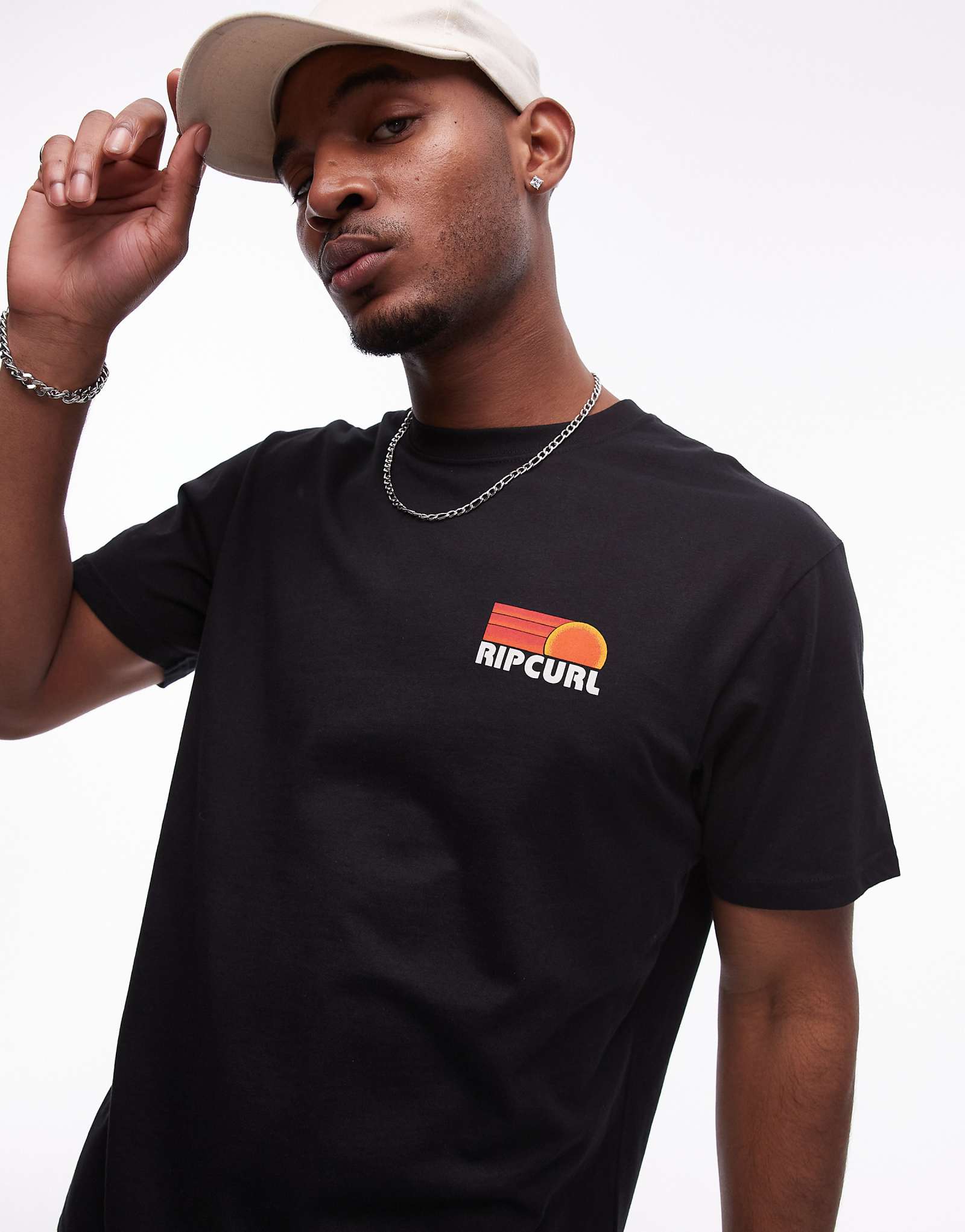 Футболка с набивным рисунком Ripcurl surf revival черного цвета 6090₽