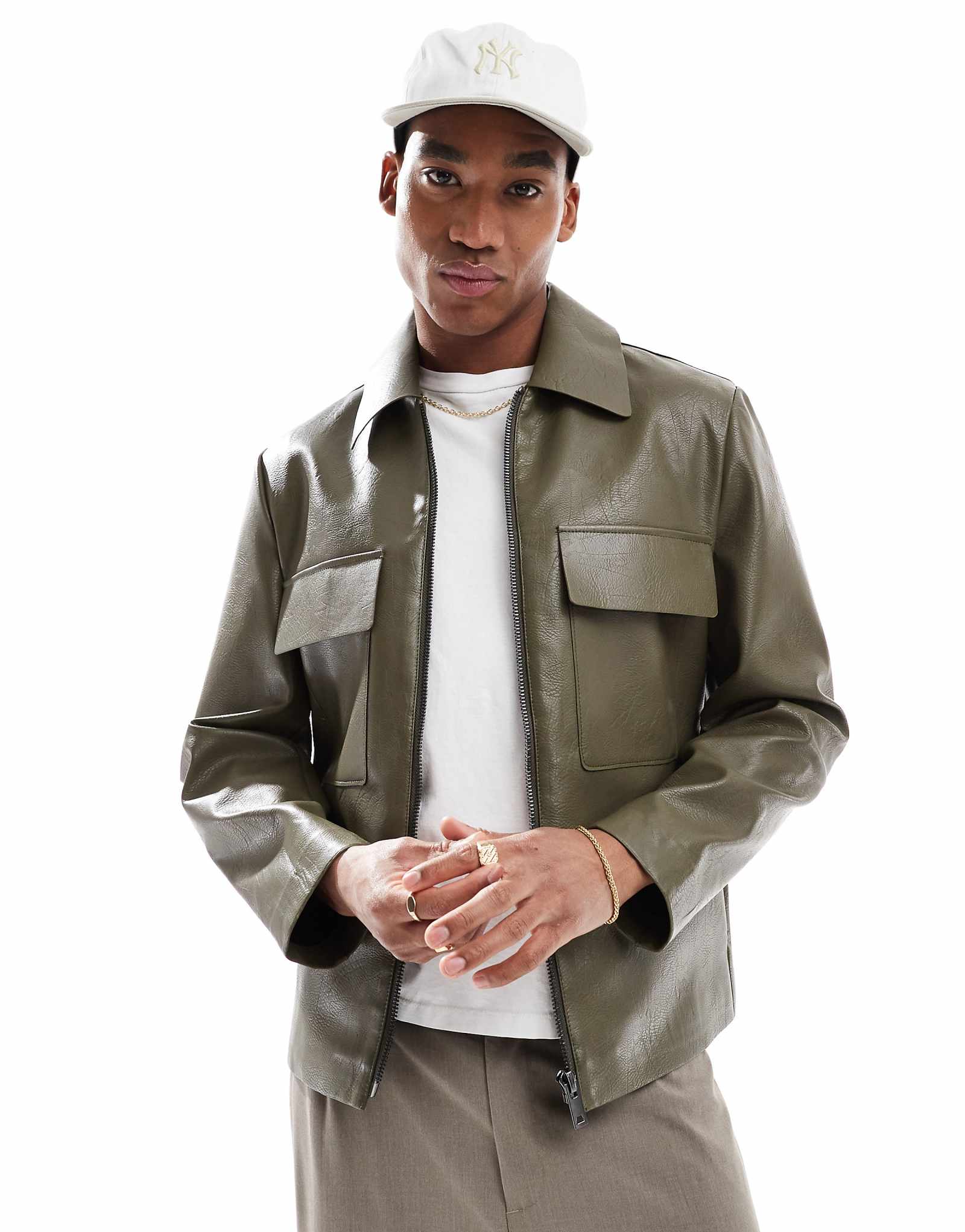 Дужка из искусственной кожи River Island цвета темного хаки 10990₽