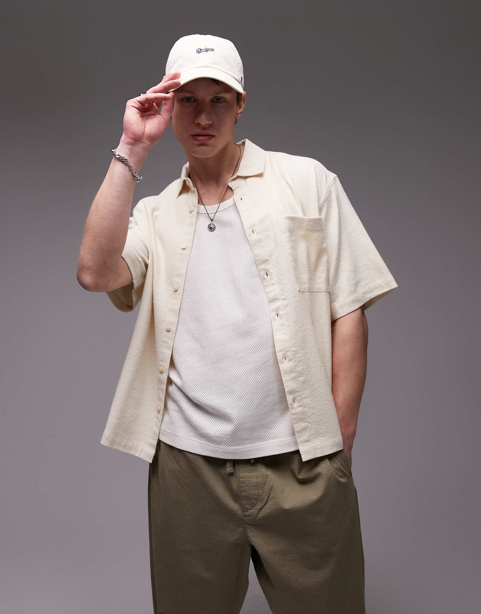 Футболка свободного кроя Topman с коротким рукавом из фактурного камня 7890₽