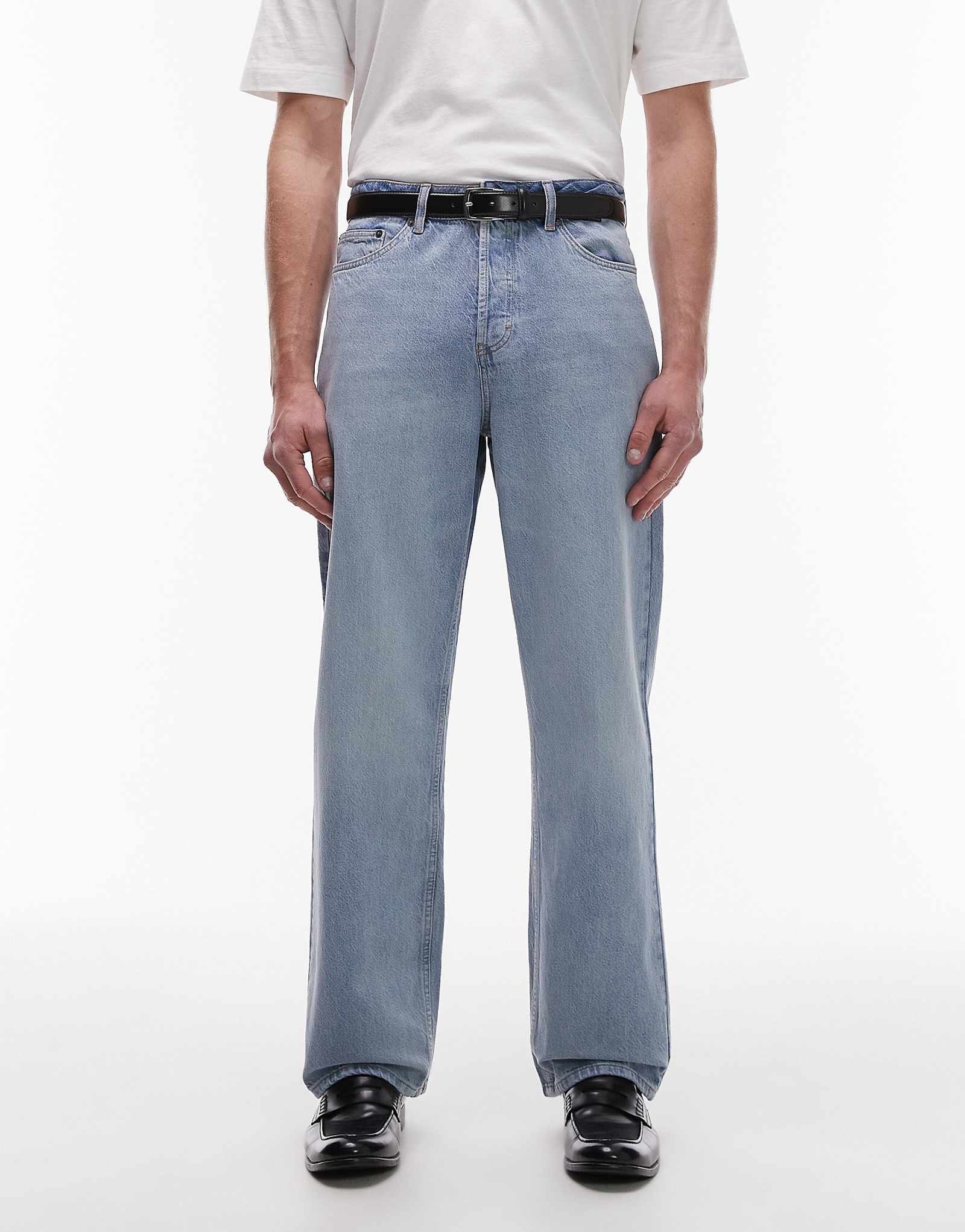 Жесткие мешковатые джинсы Topman светло-голубого цвета 8590₽