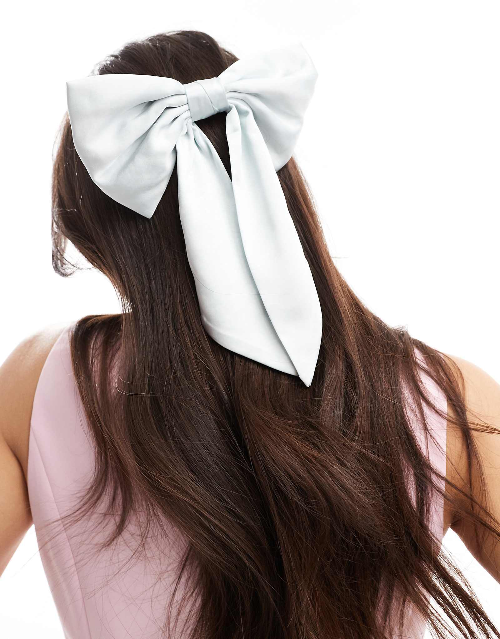 Атласная заколка-бант для волос подружки невесты Six Stories цвета голубого льда