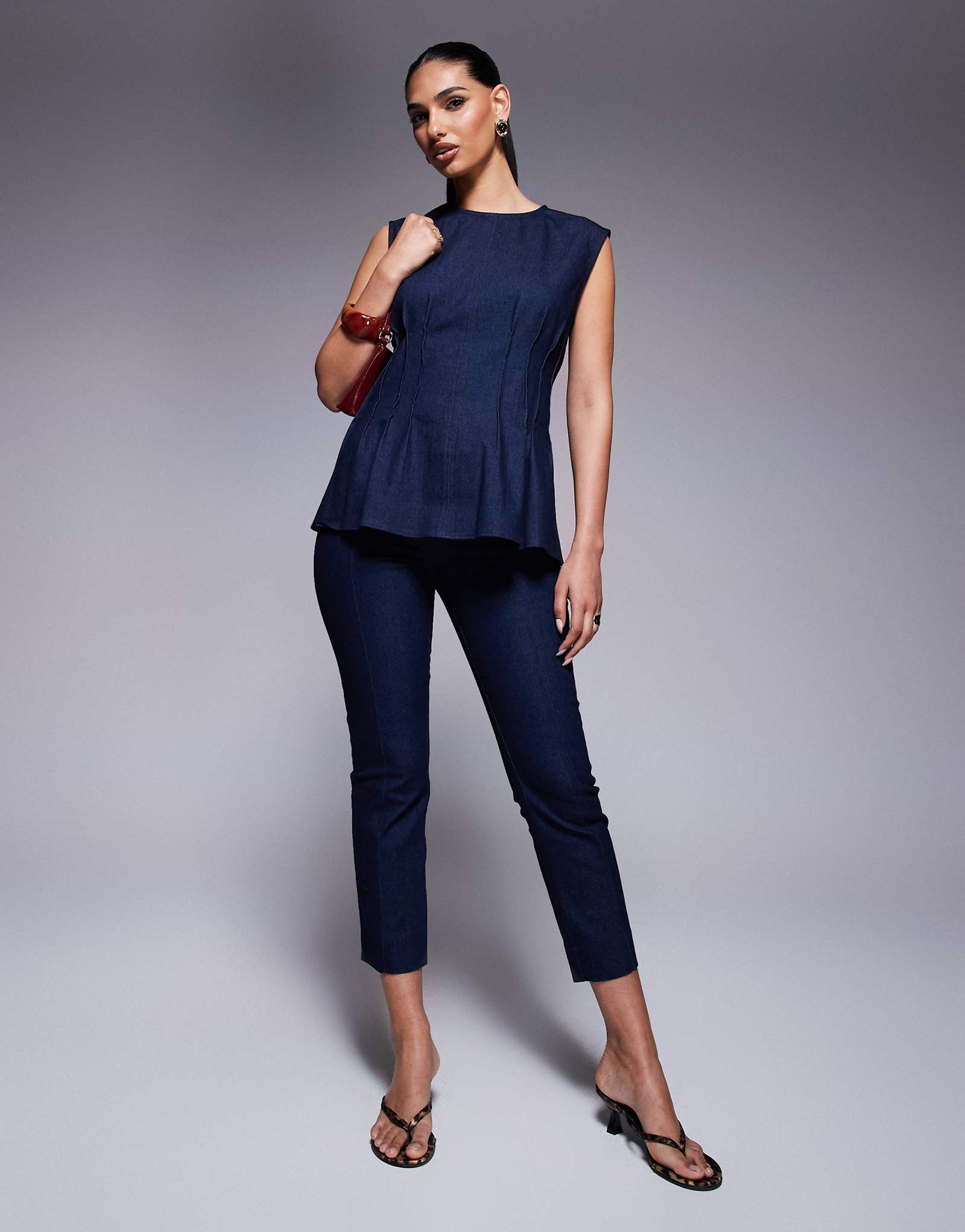 Джинсовые брюки-капри River Island темно-синего цвета - часть комплекта 10590₽