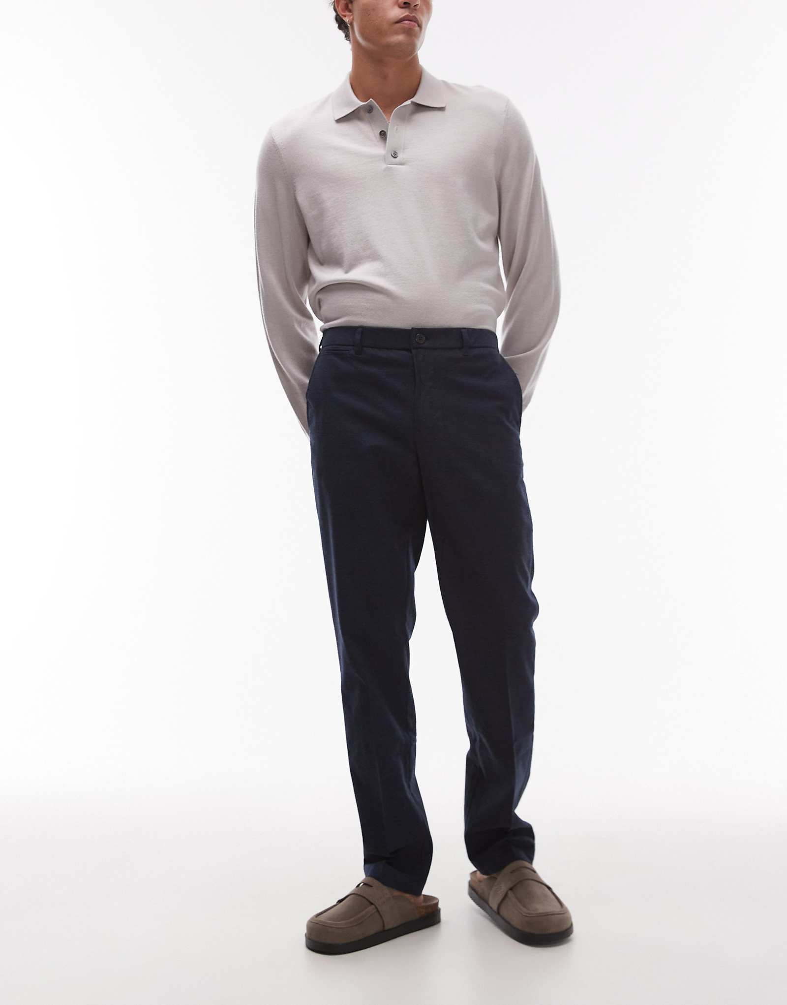 Брюки Mango в елочку темно-синего цвета сшитые на заказ 13690₽