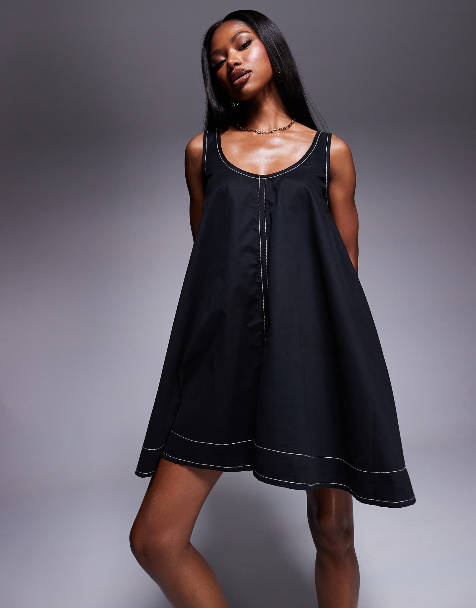 Мини-платье River Island swing черного цвета 12990₽