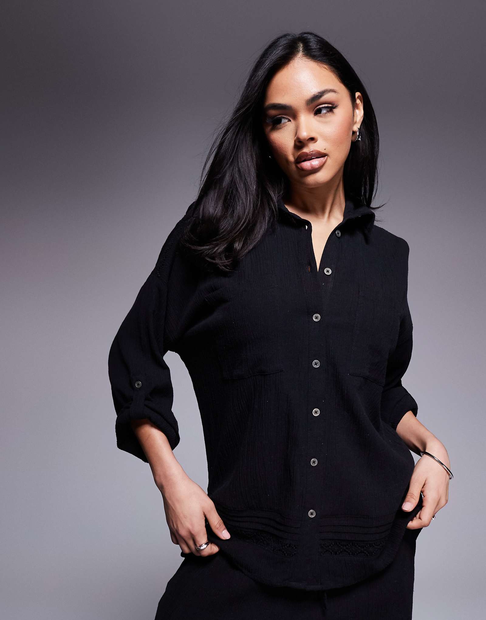 Футболка River Island crinkle черного цвета - часть комплекта 9690₽