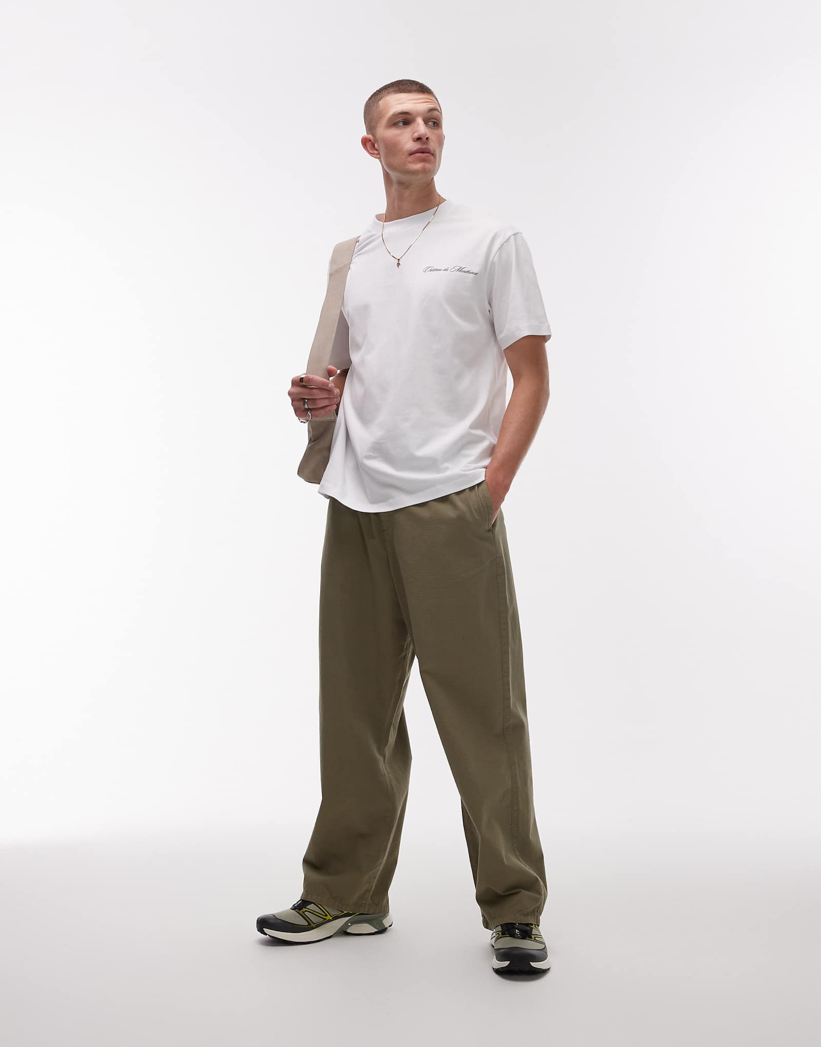 Свободные брюки-рипстоп Topman цвета хаки 9990₽