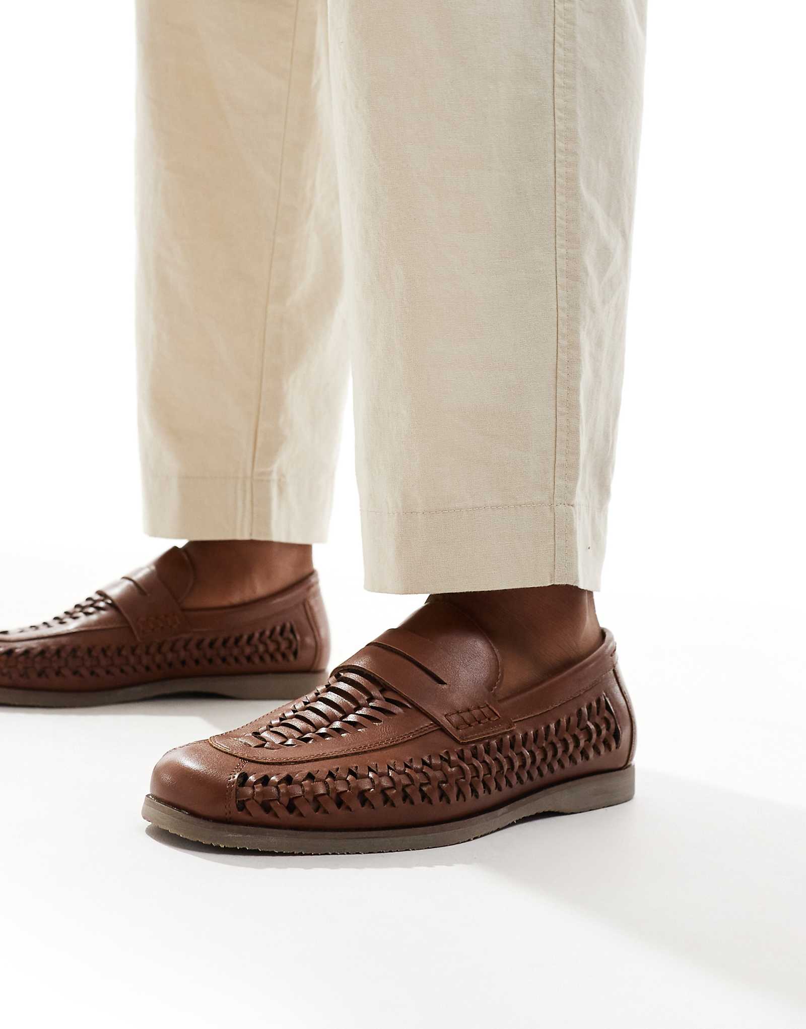 Плетеные мокасины River Island коричневого цвета 9990₽