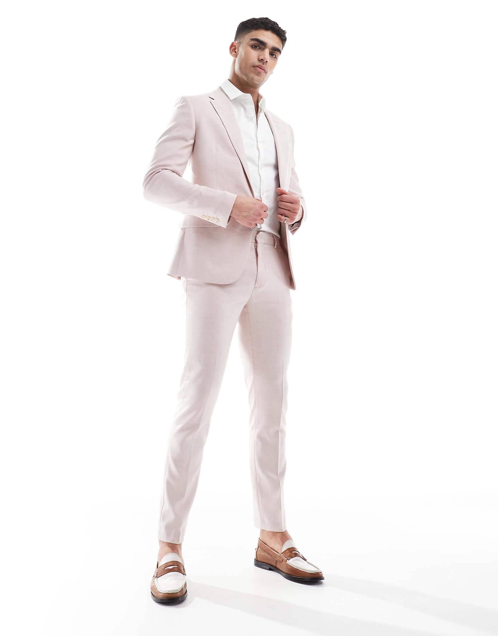 Зауженные брюки от костюма River Island средне-розового цвета 10590₽