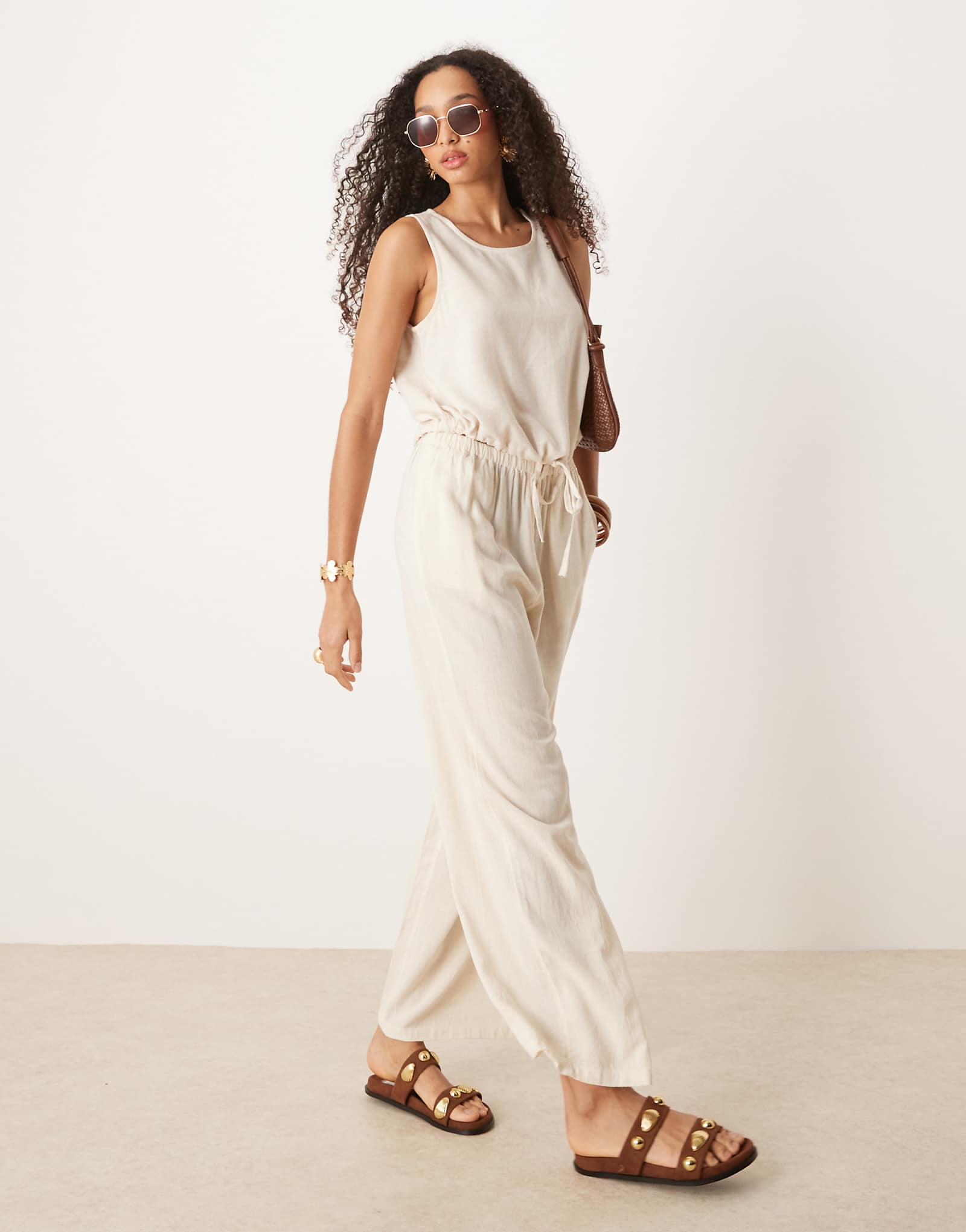 Брюки из льняной смеси River Island кремового цвета - часть комплекта 6890₽