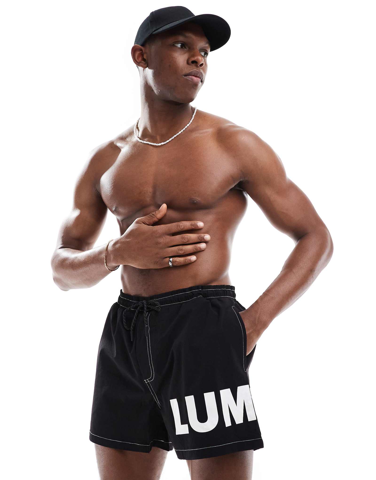 Плавательные шорты River Island Luminis черного цвета 7390₽