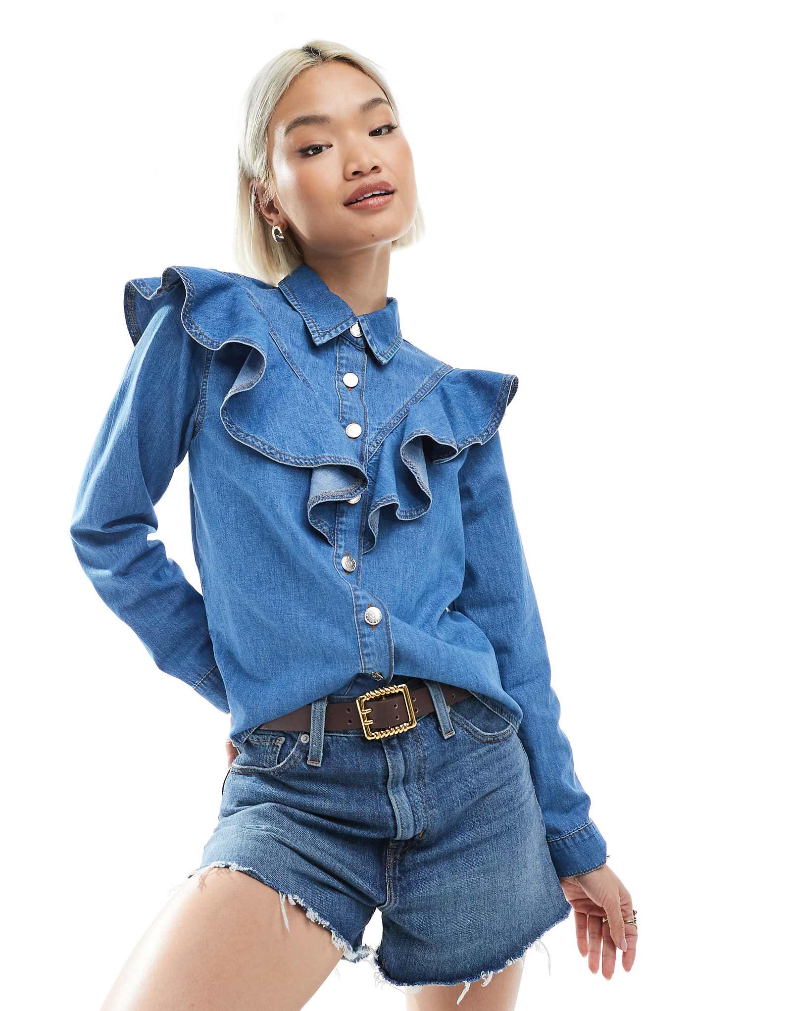 Жакет с оборками Miss Selfridge chambray western после средней стирки 13290₽