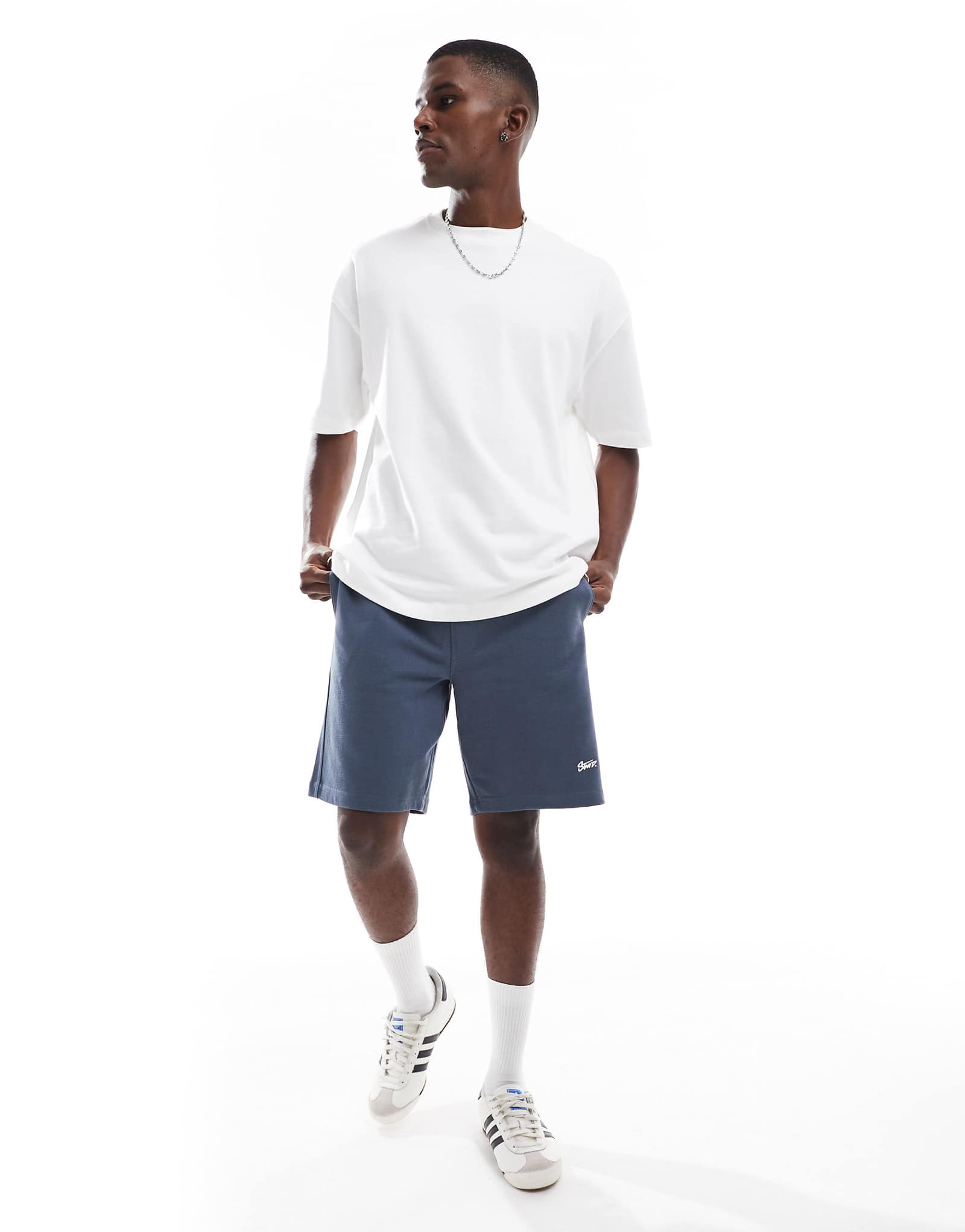 Трикотажные шорты Pull-Bear STWD синего цвета 5290₽