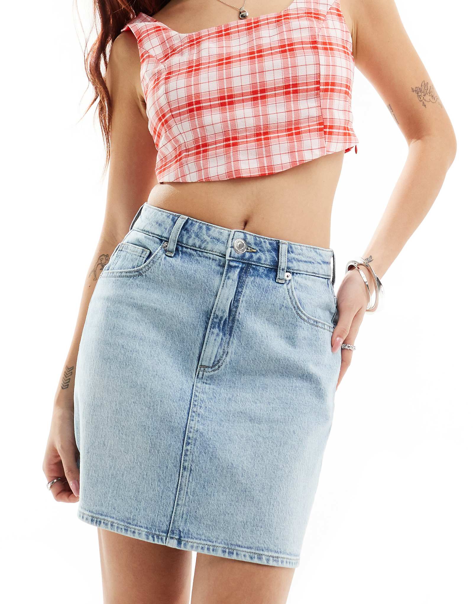 Мини-юбка Vero Moda Tessa из светло-голубого денима 11390₽