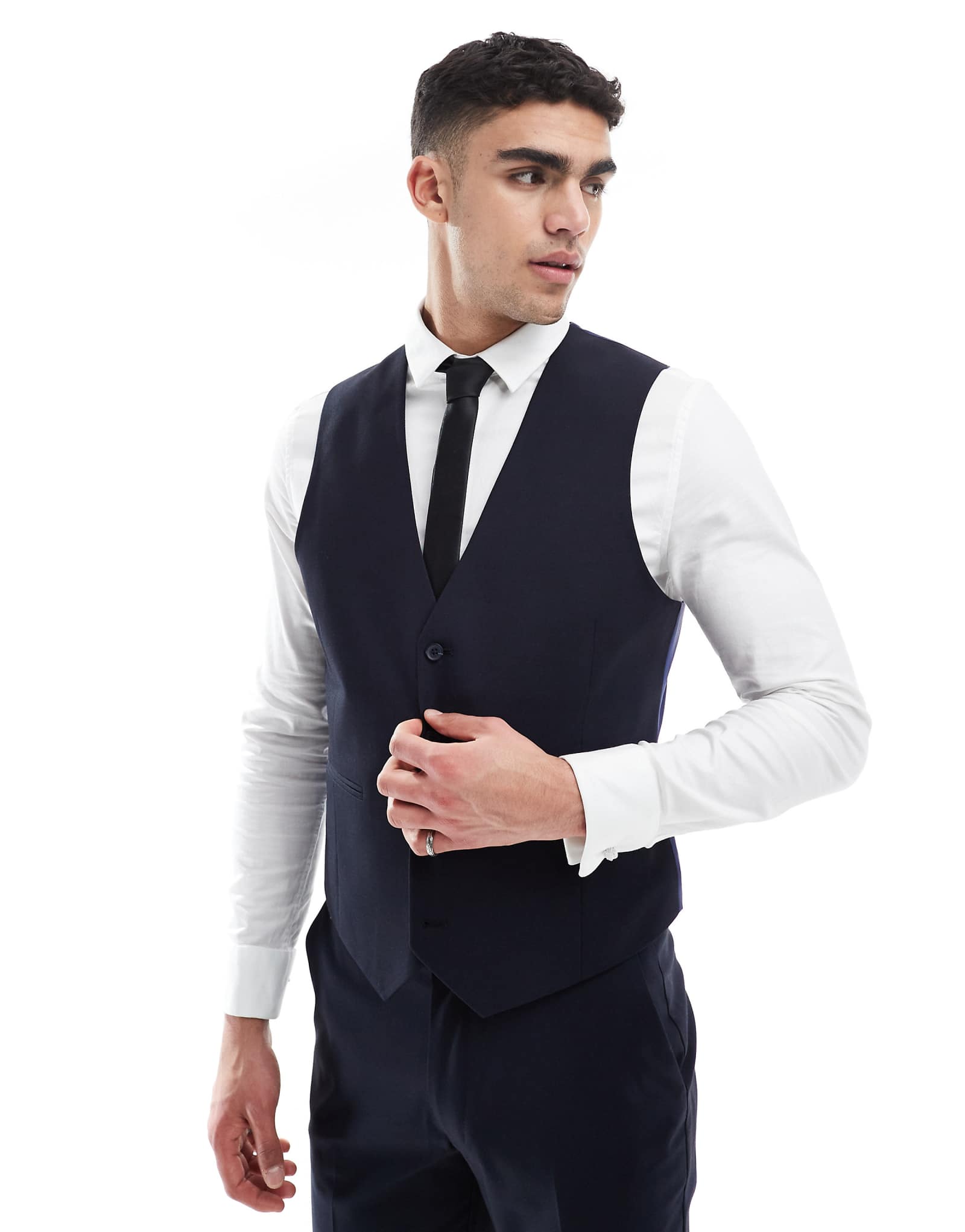 Приталенный жилет от ASOS DESIGN для костюма темно-синего цвета 8790₽