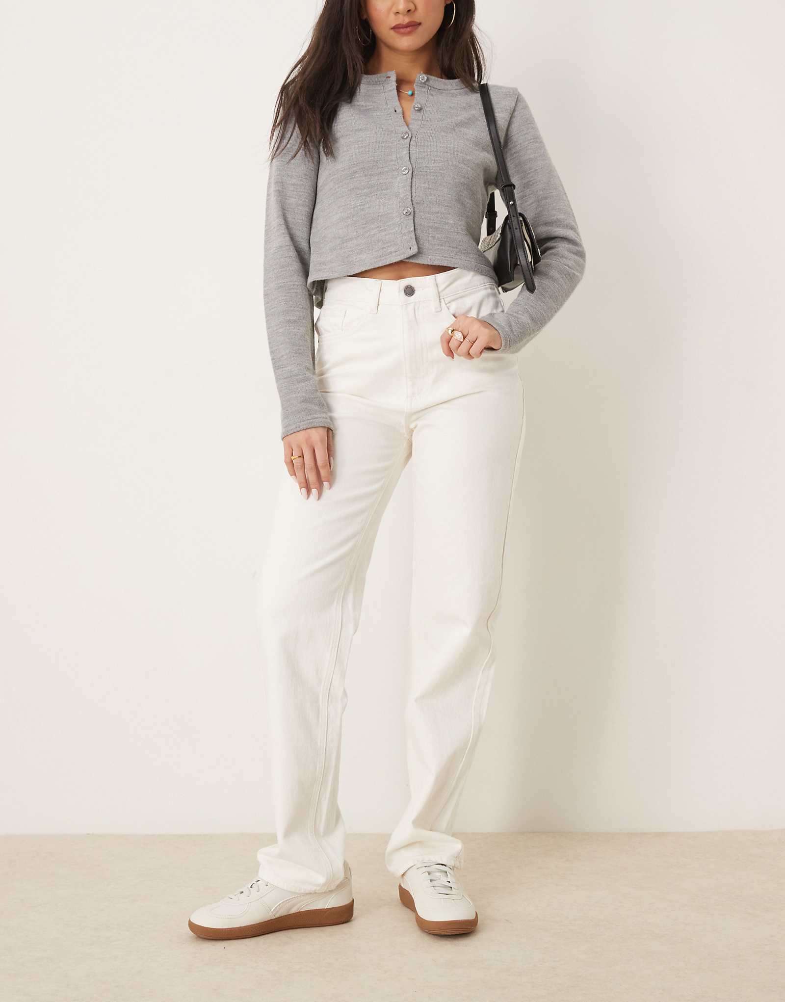 Белые широкие джинсы VILA Kelly с высокой талией 16490₽