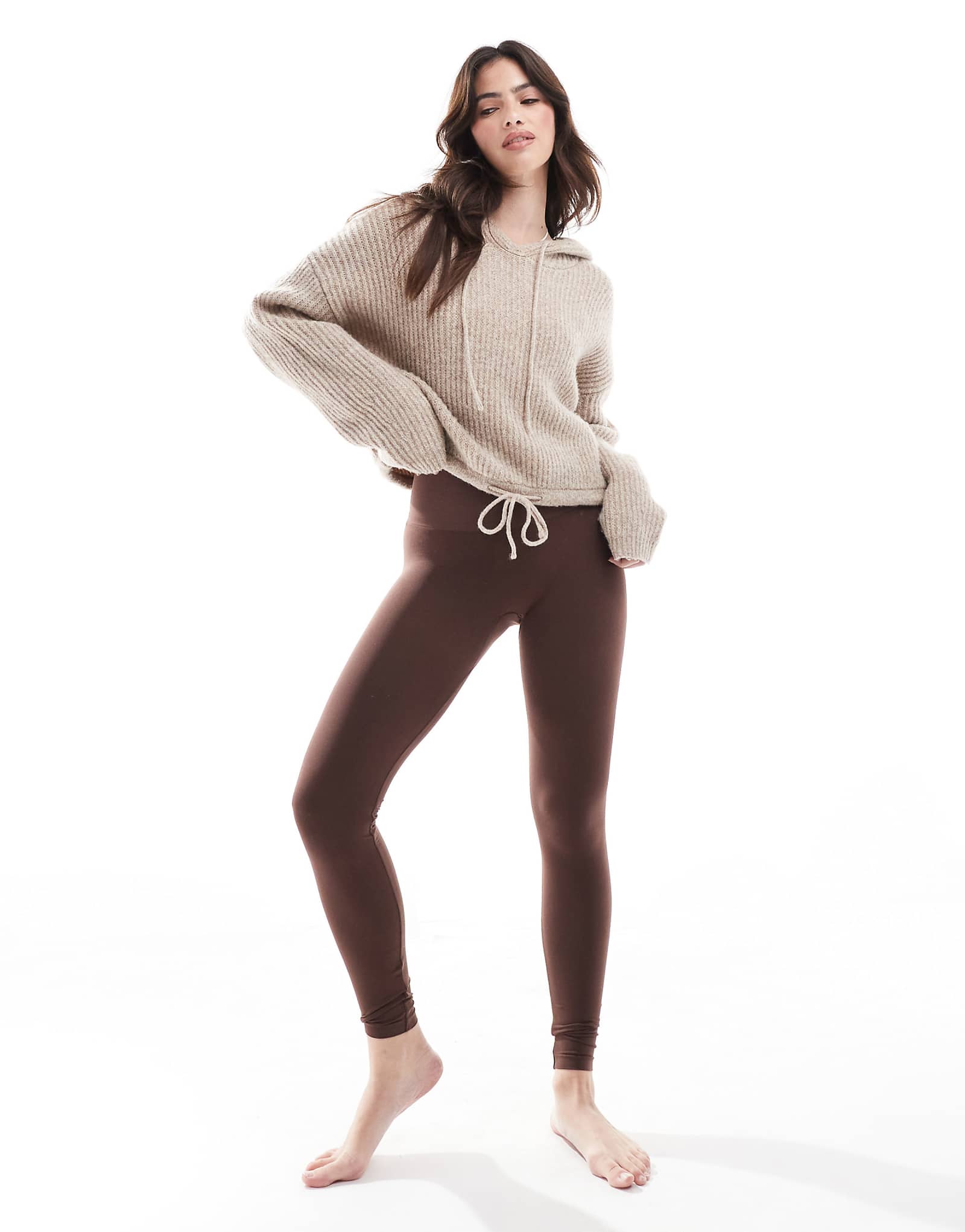 Бесшовные леггинсы Vero Moda коричневого цвета в кофейных зернах 