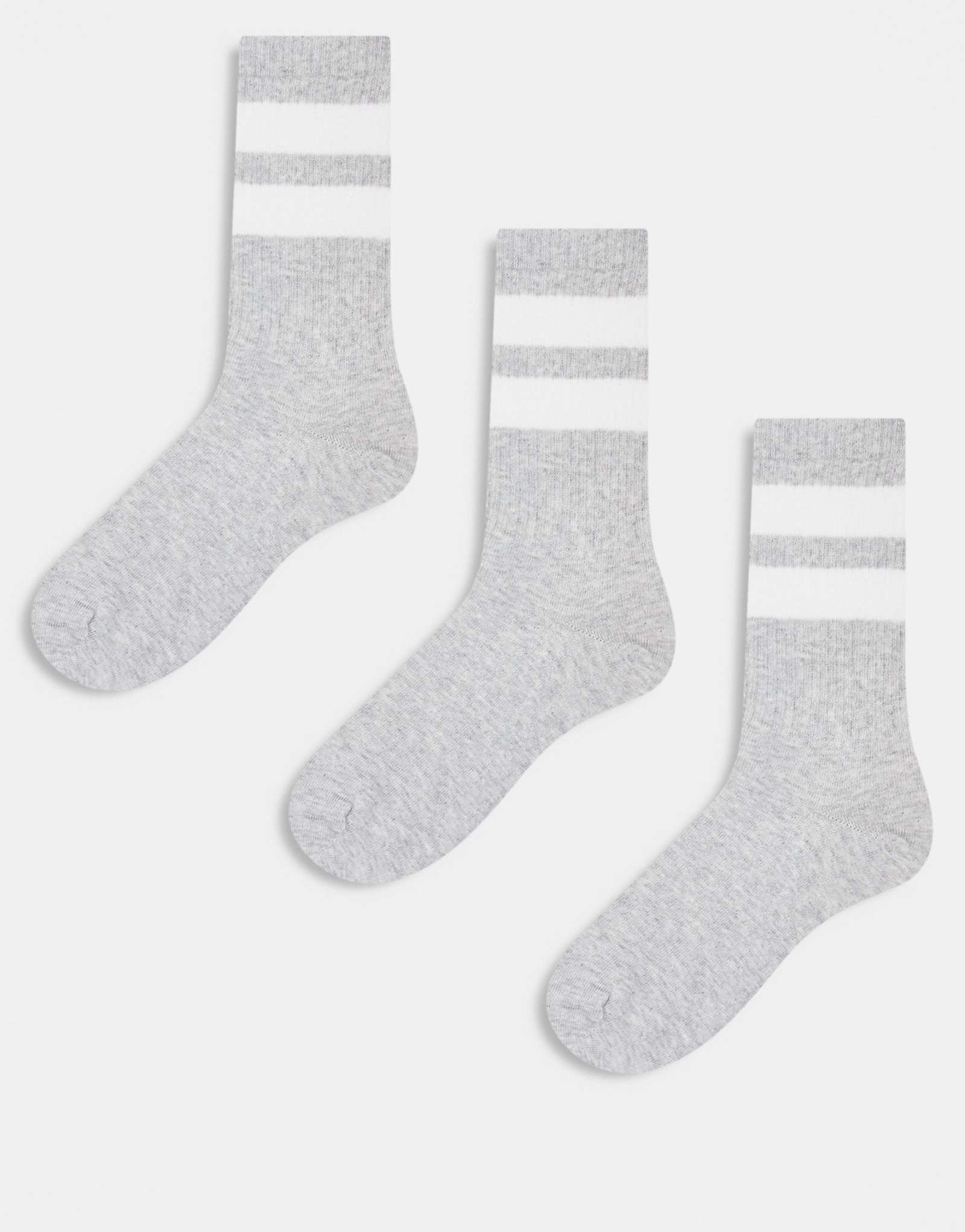 Носки в спортивном стиле в полоску серого цвета из 3-х упаковок на каждый будний день 2090₽