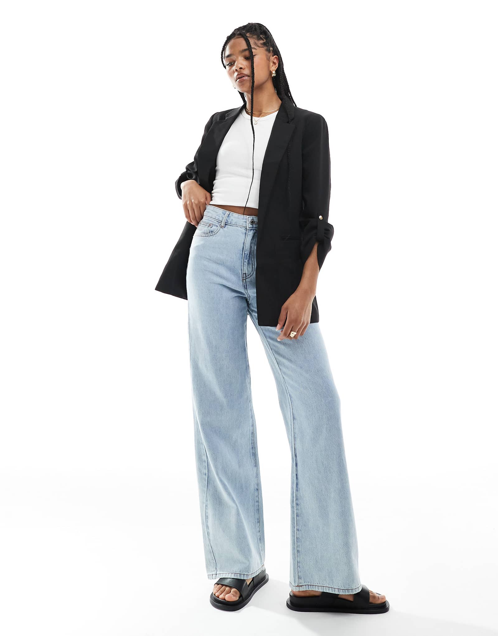 Приталенный блейзер с рукавами 3/4 от Vero Moda черного цвета