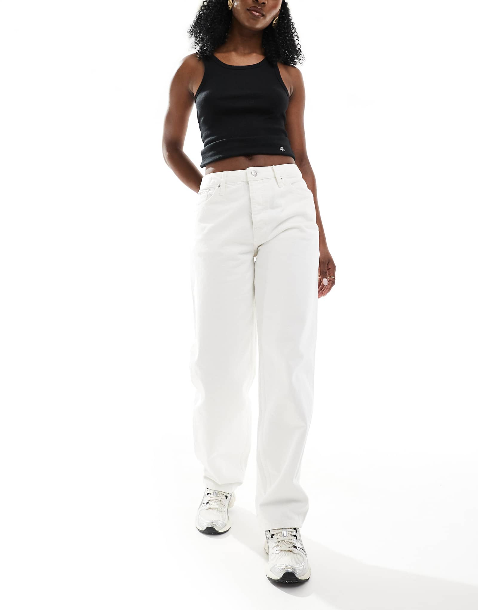 Свободные джинсы Calvin Klein Jeans 90-х годов в белой стирке