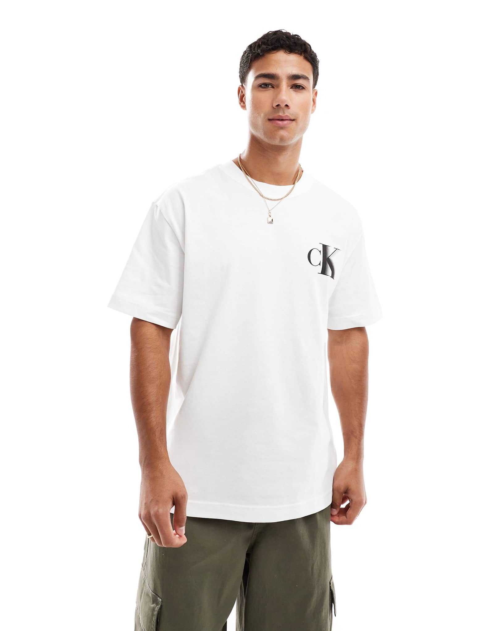 Белая футболка Calvin Klein Jeans bold ck 8790₽