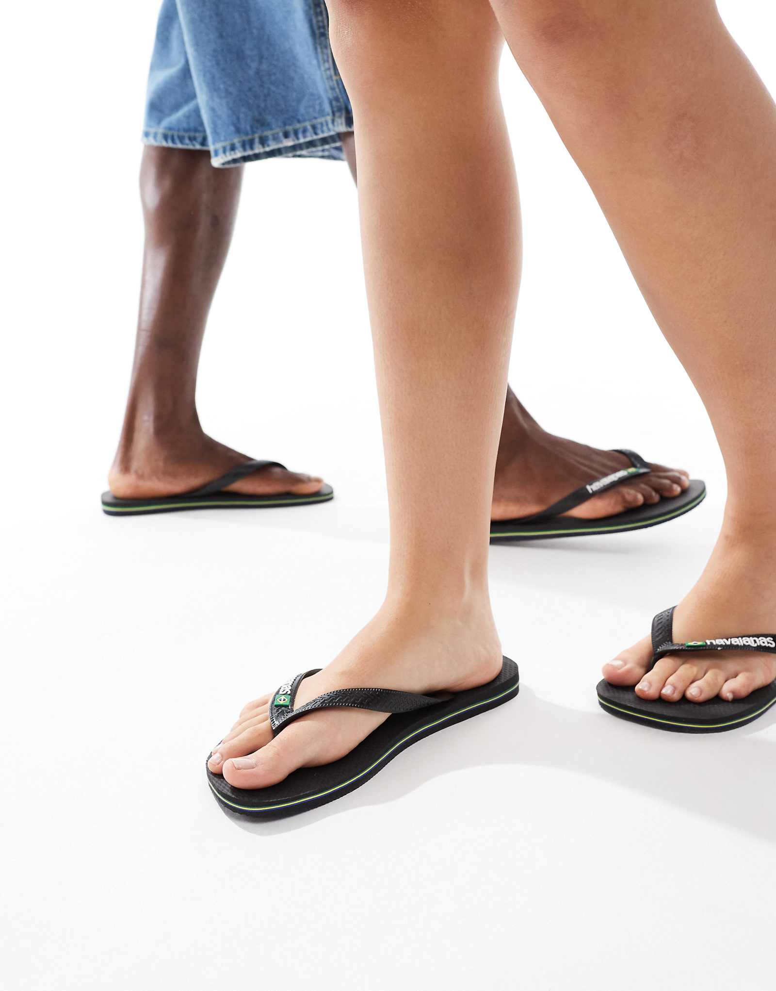 Черные вьетнамки с логотипом Havaianas brazil