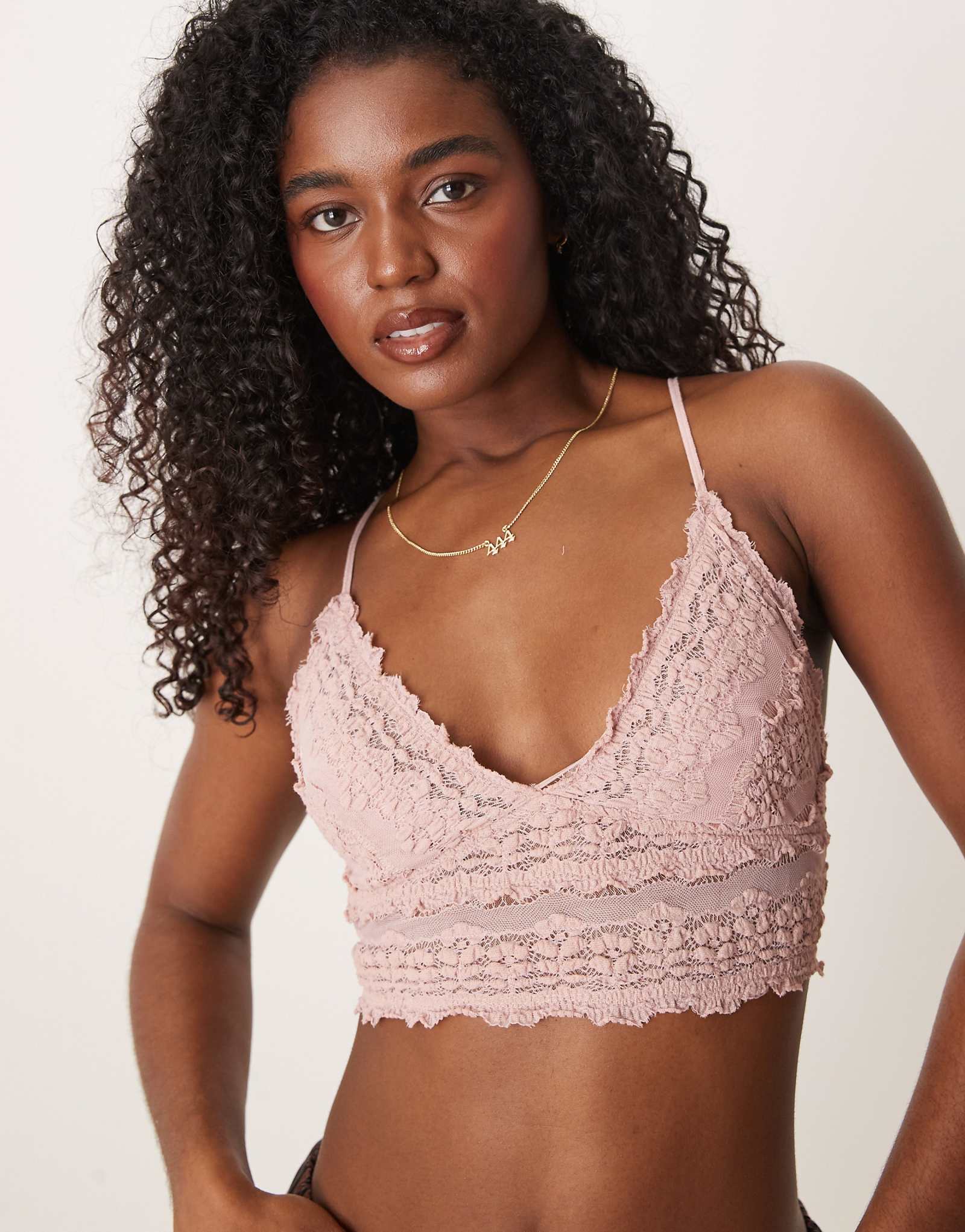 Кружевной бюстгальтер Free People amina розового цвета