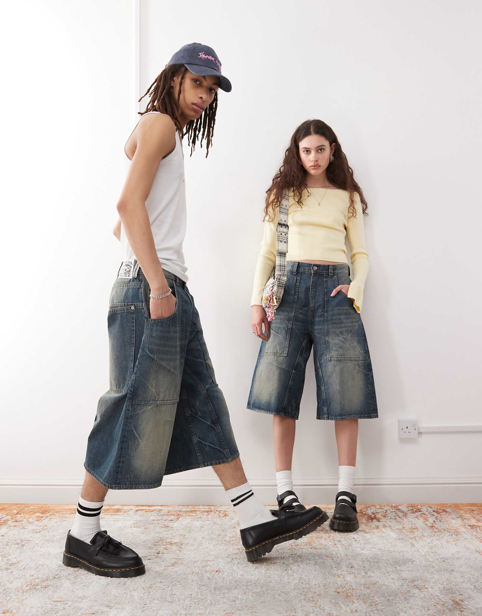 Дешевые унисекс-шорты Dunno jorts по понедельникам в винтажной стирке canyon