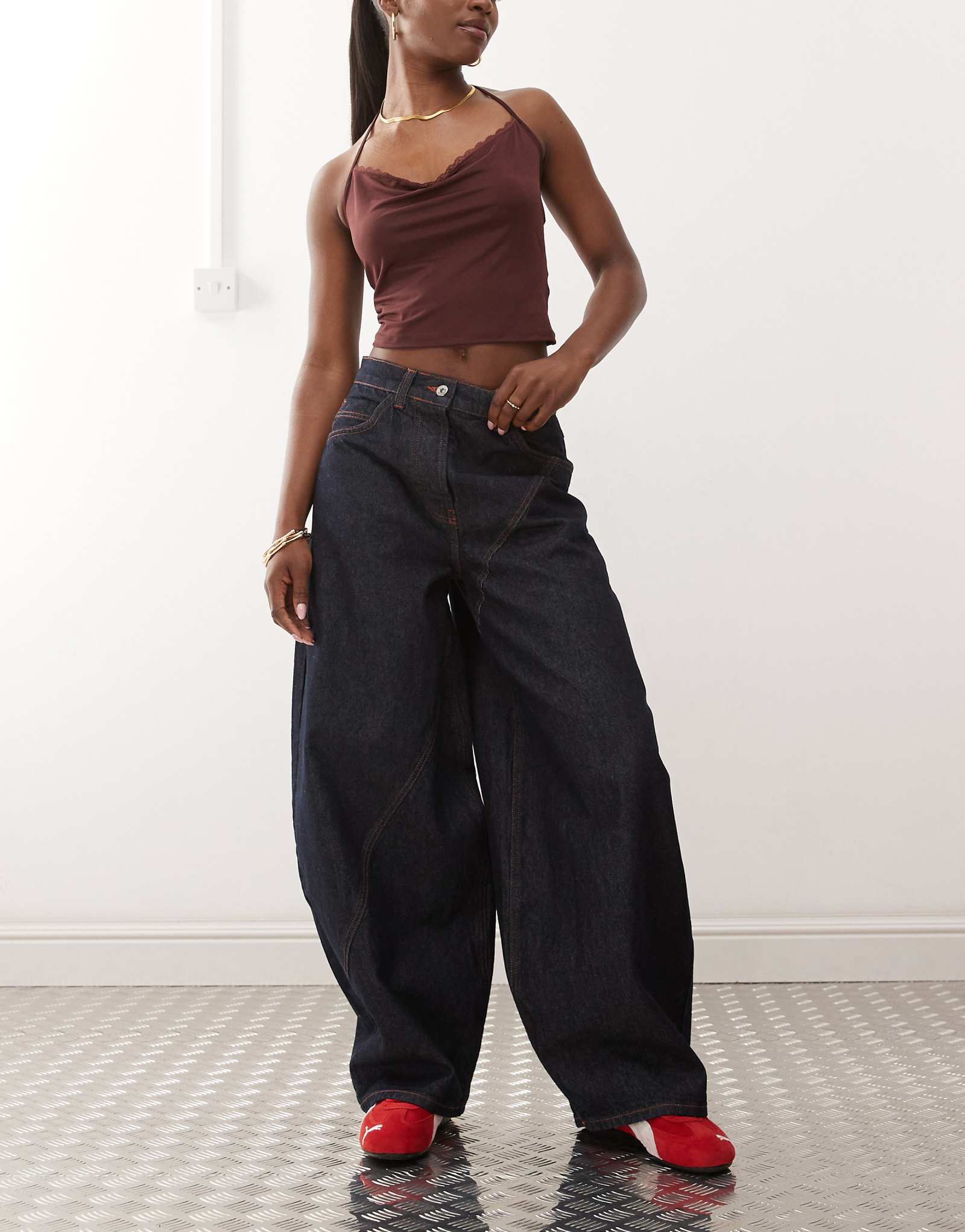 Джинсы COLLUSION XL с низкой посадкой на воздушном шаре после стирки при полоскании 13690₽