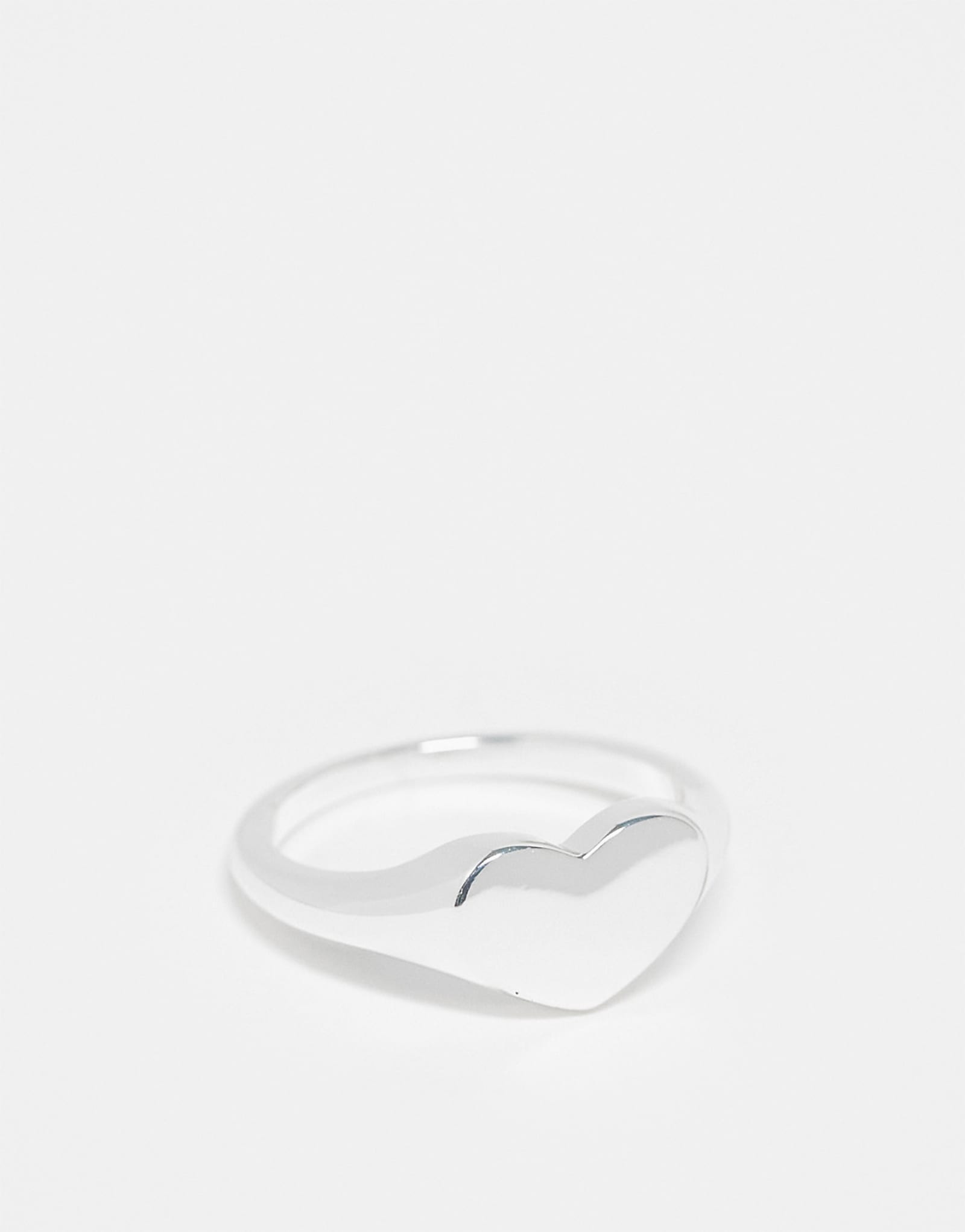 Кольцо с печаткой в виде изогнутого сердечка из чистого серебра с покрытием Pieces 2490₽