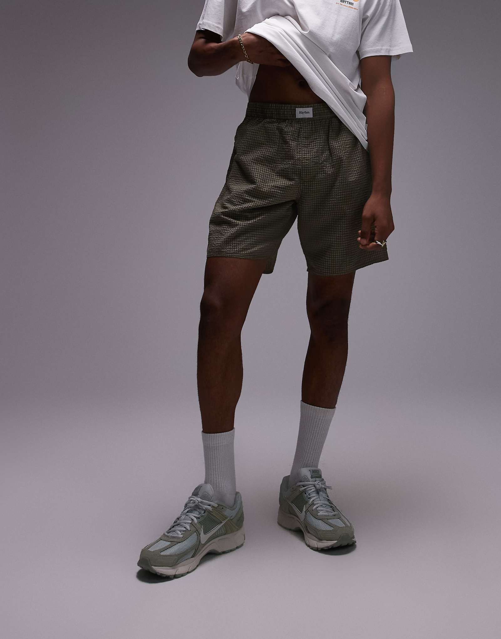 Короткая футболка Rhythm parker boxer jam зеленого цвета 12590₽