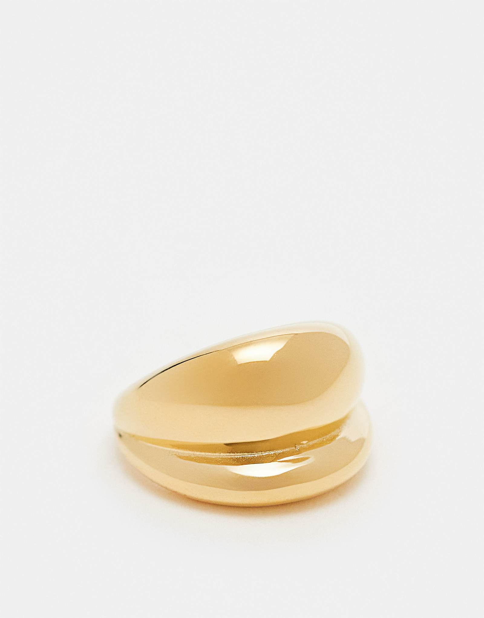 Массивное кольцо из нержавеющей стали с золотым покрытием на горловине