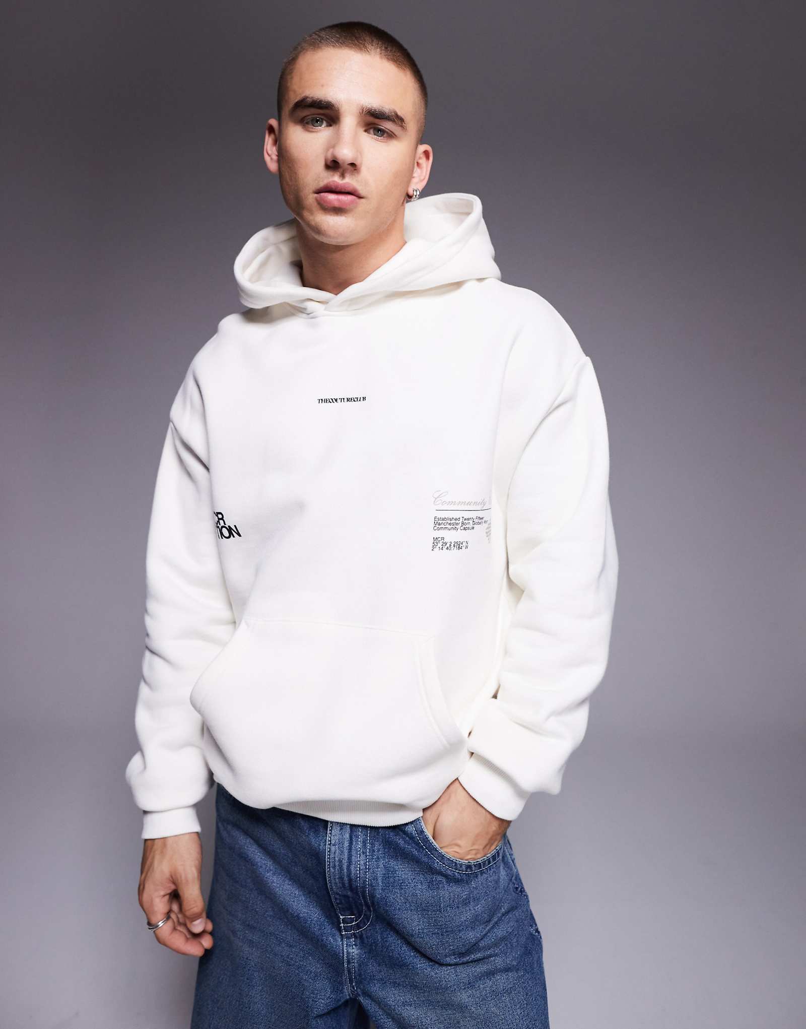 Капсульная толстовка Couture Club community с капюшоном белоснежного цвета 16490₽