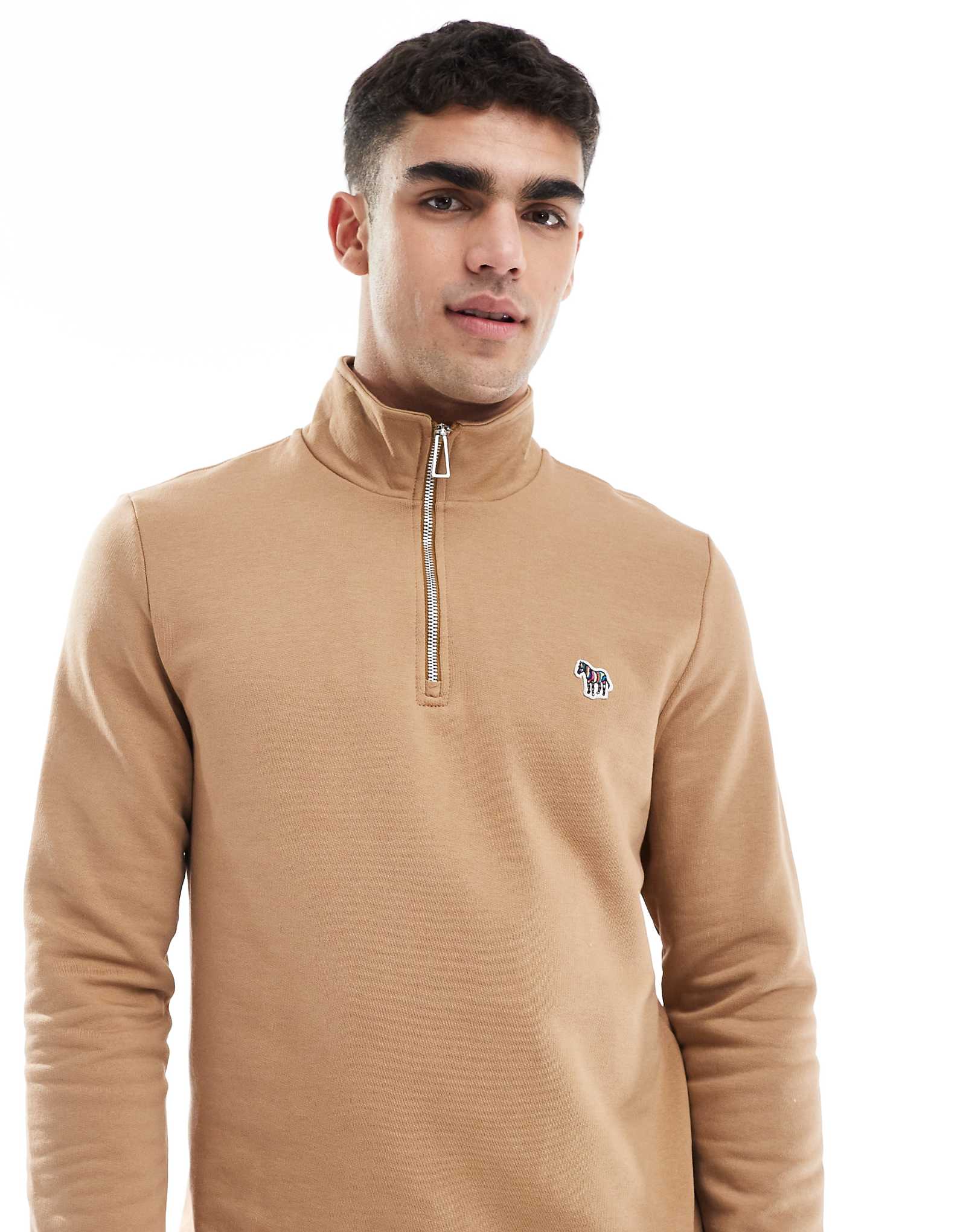 Толстовка с логотипом PS Paul Smith zebra icon на молнии коричневого цвета 27890₽