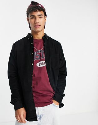Черная вельветовая рубашка оверсайз в стиле 90-х ASOS DESIGN