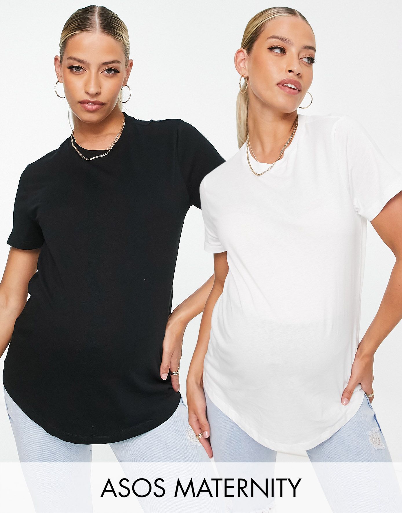 Комплект футболок с круглым вырезом из смесового хлопка ASOS DESIGN Maternity Ultimate, 2 пары