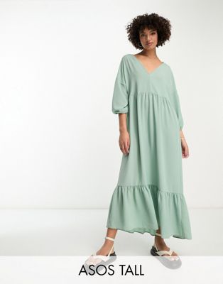 Светло-шалфейное платье миди ASOS DESIGN Tall