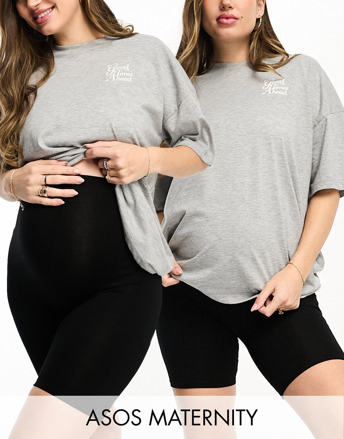 Черные базовые шорты-леггинсы из двух пар ASOS DESIGN Maternity 4090₽