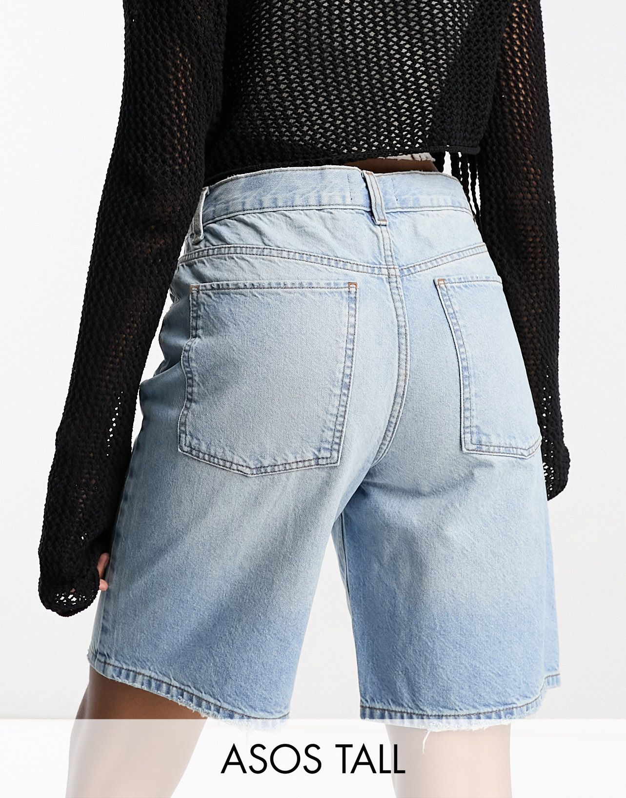 Голубые джинсовые шорты-бермуды ASOS DESIGN Tall 4390₽