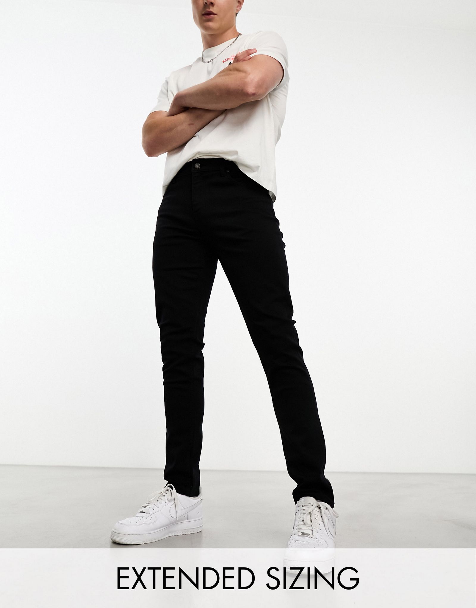 Невыцветающие черные джинсы скинни ASOS DESIGN 6090₽